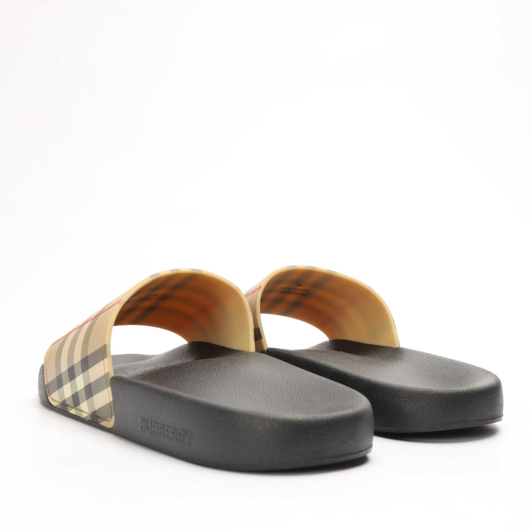 Burberry Beige Check Slides