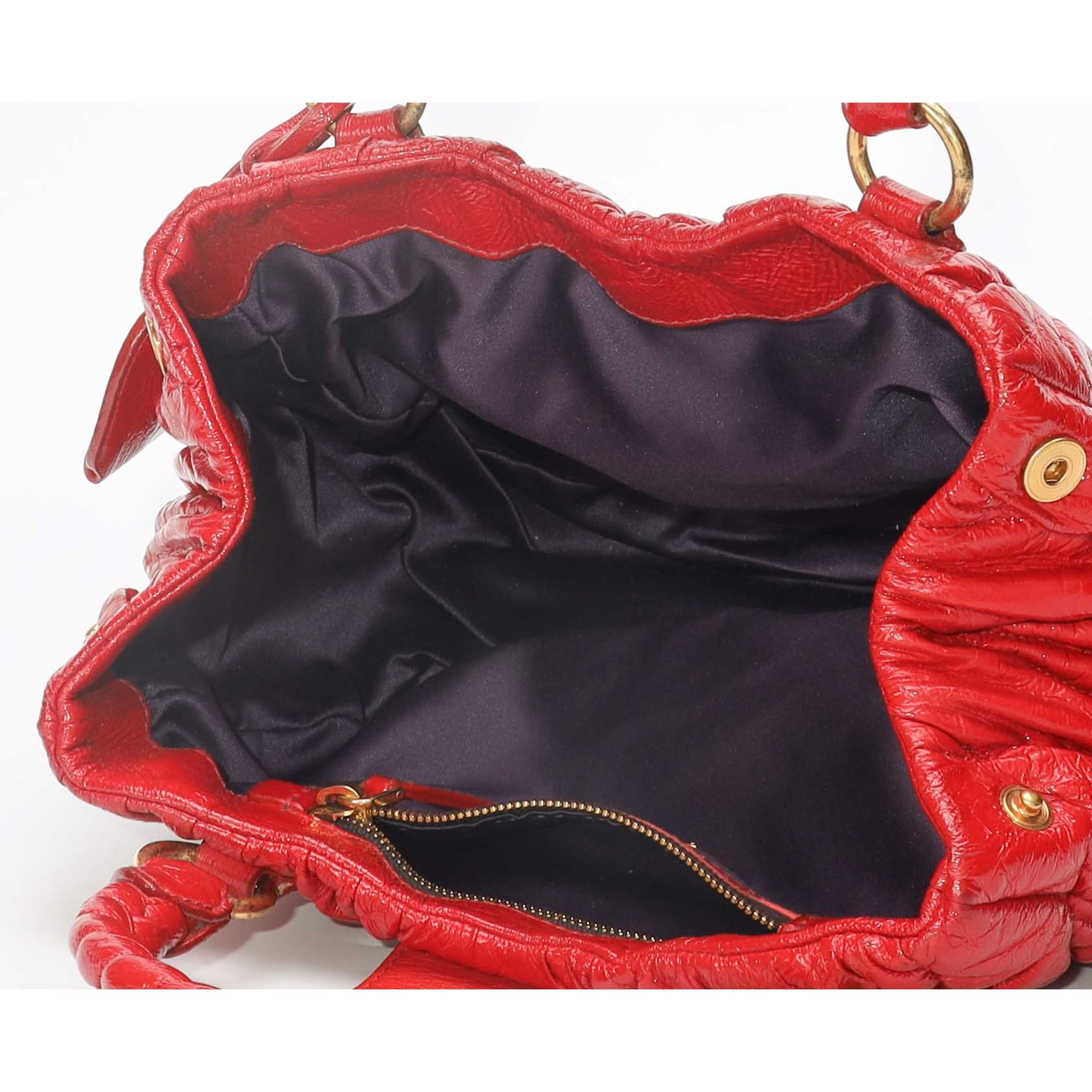 Miu Miu Red Matelasse Tote Shoulder Bag
