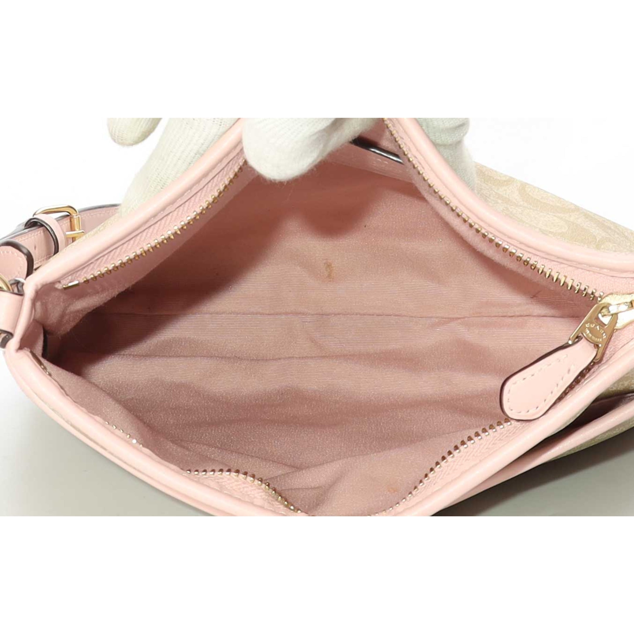 Coach Beige/Pink File Cross Body Bag