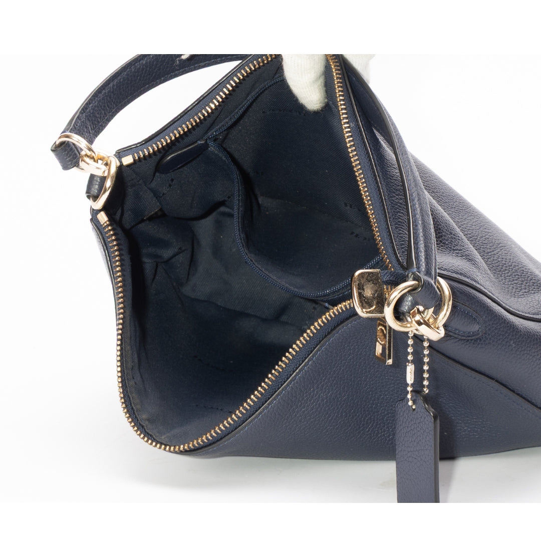 Coach Navy Leather Bailey Hobo Bag