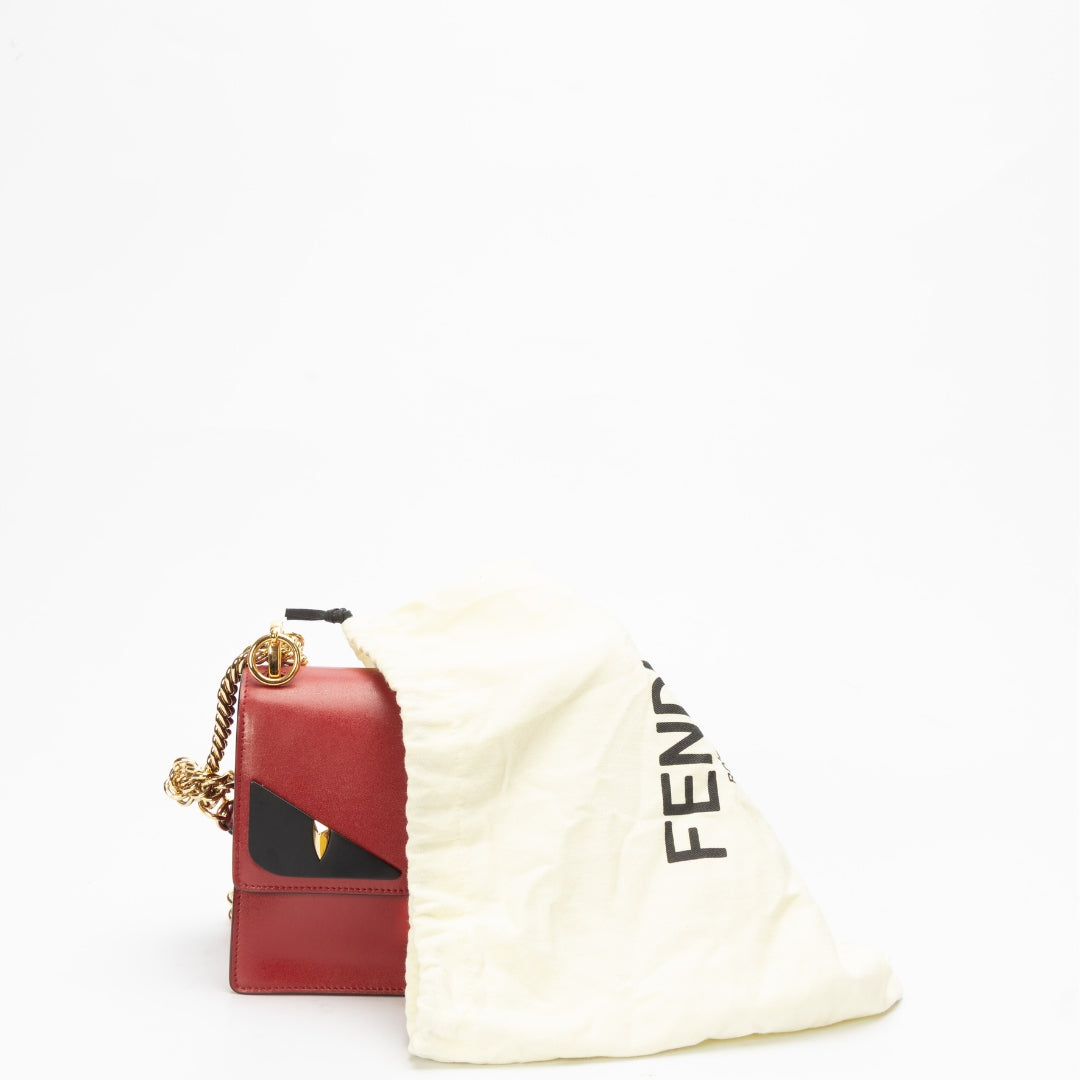 Fendi Vitello Monster Eyes Studded Kan Shoulder Bag