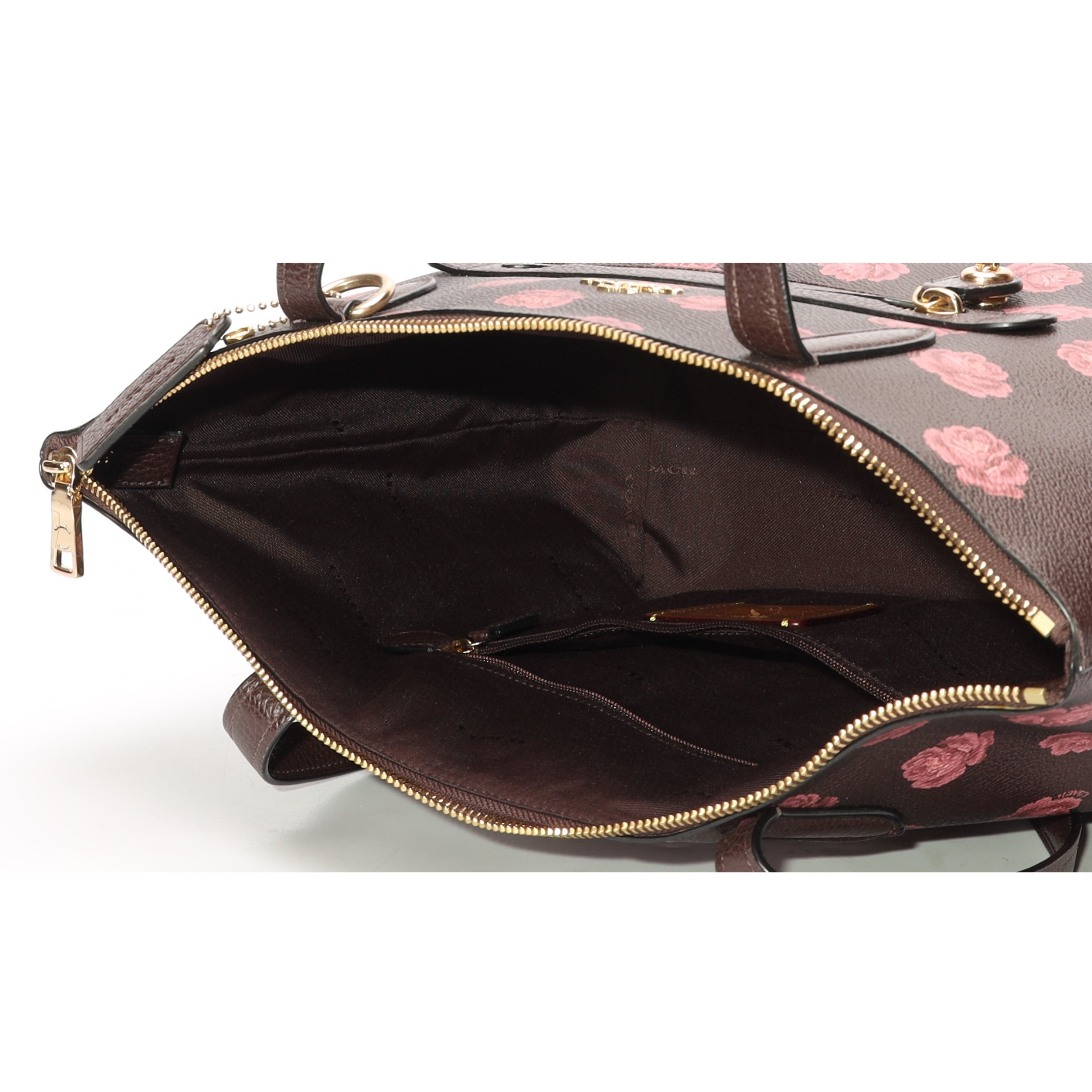 Coach Rose Print City Zip Tote