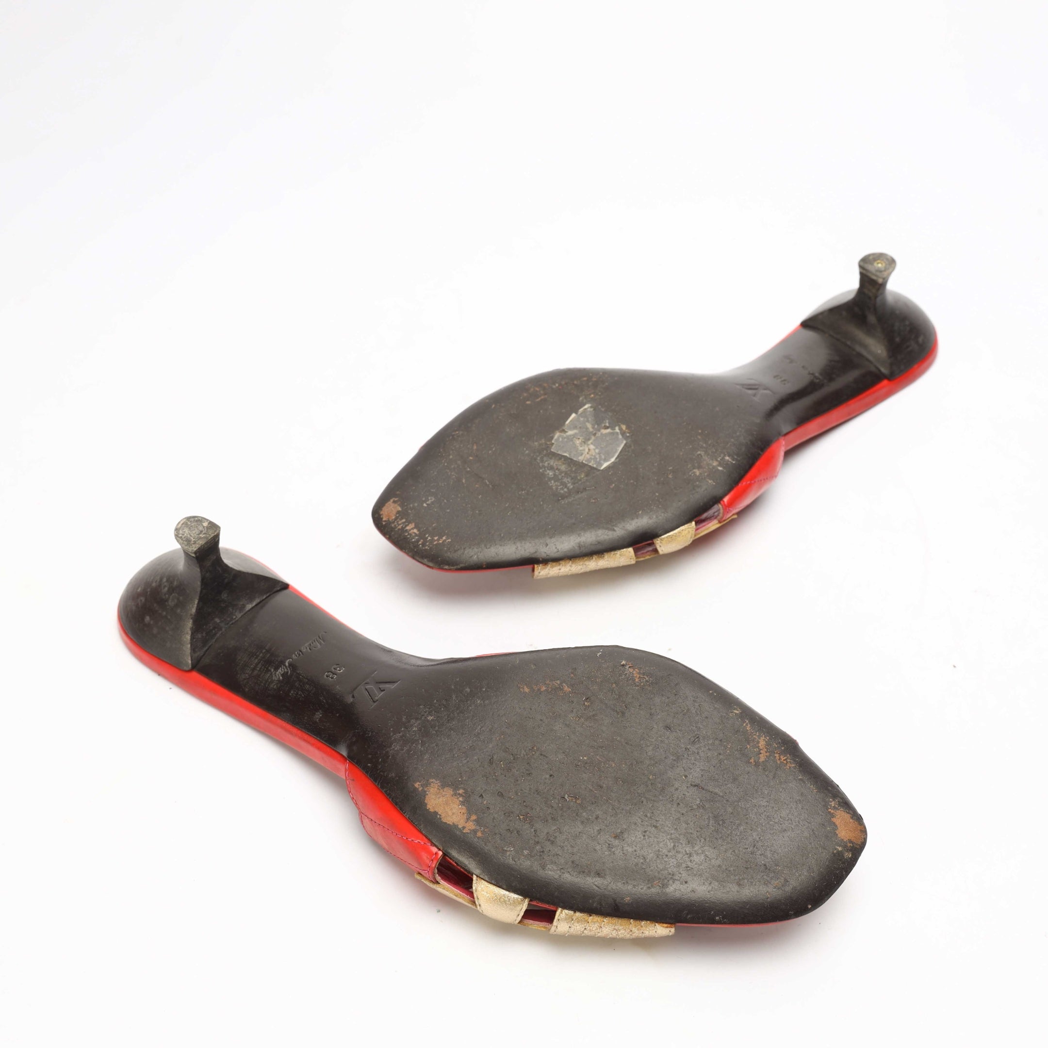 Louis Vuitton Monogram Vernis Metallic Mules