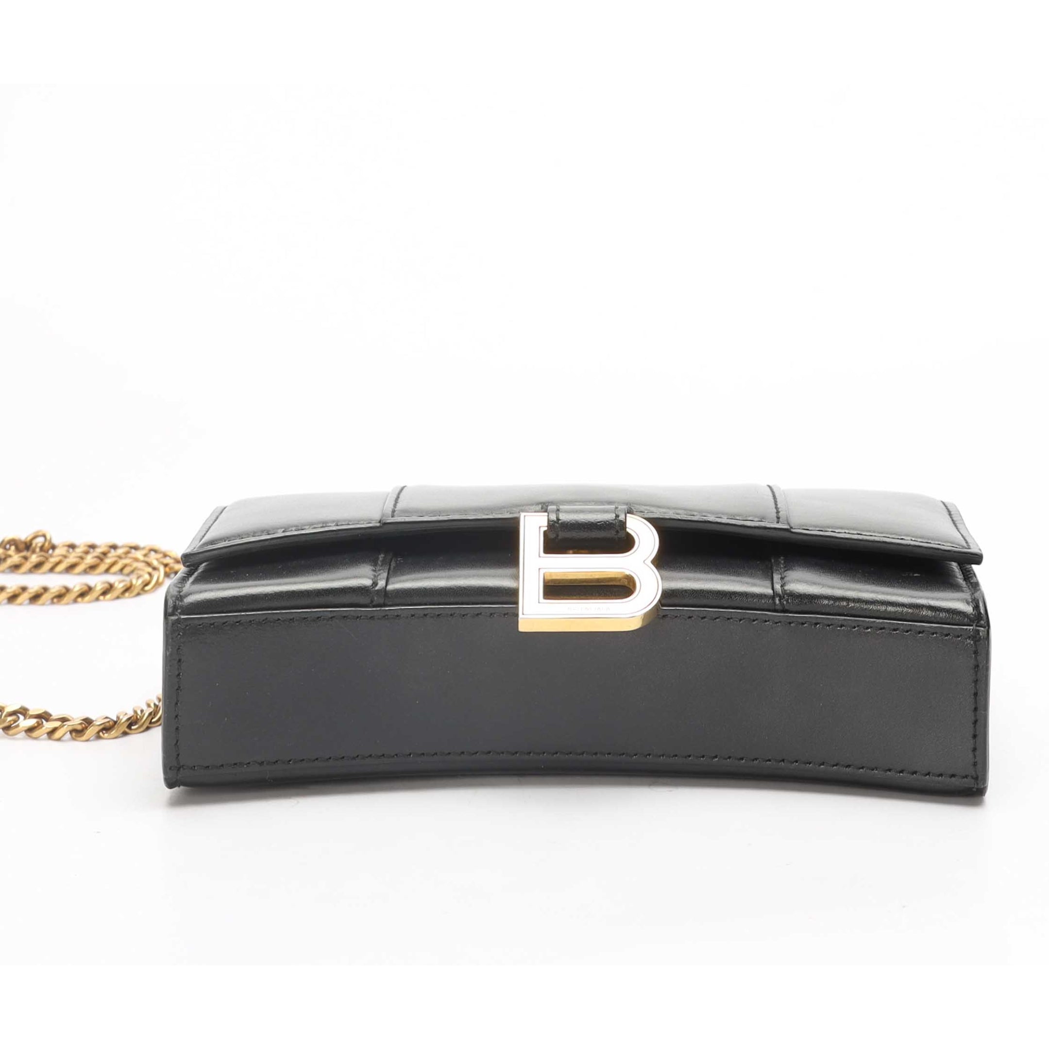 Balenciaga Black Hourglass Chain Crossbody Bag