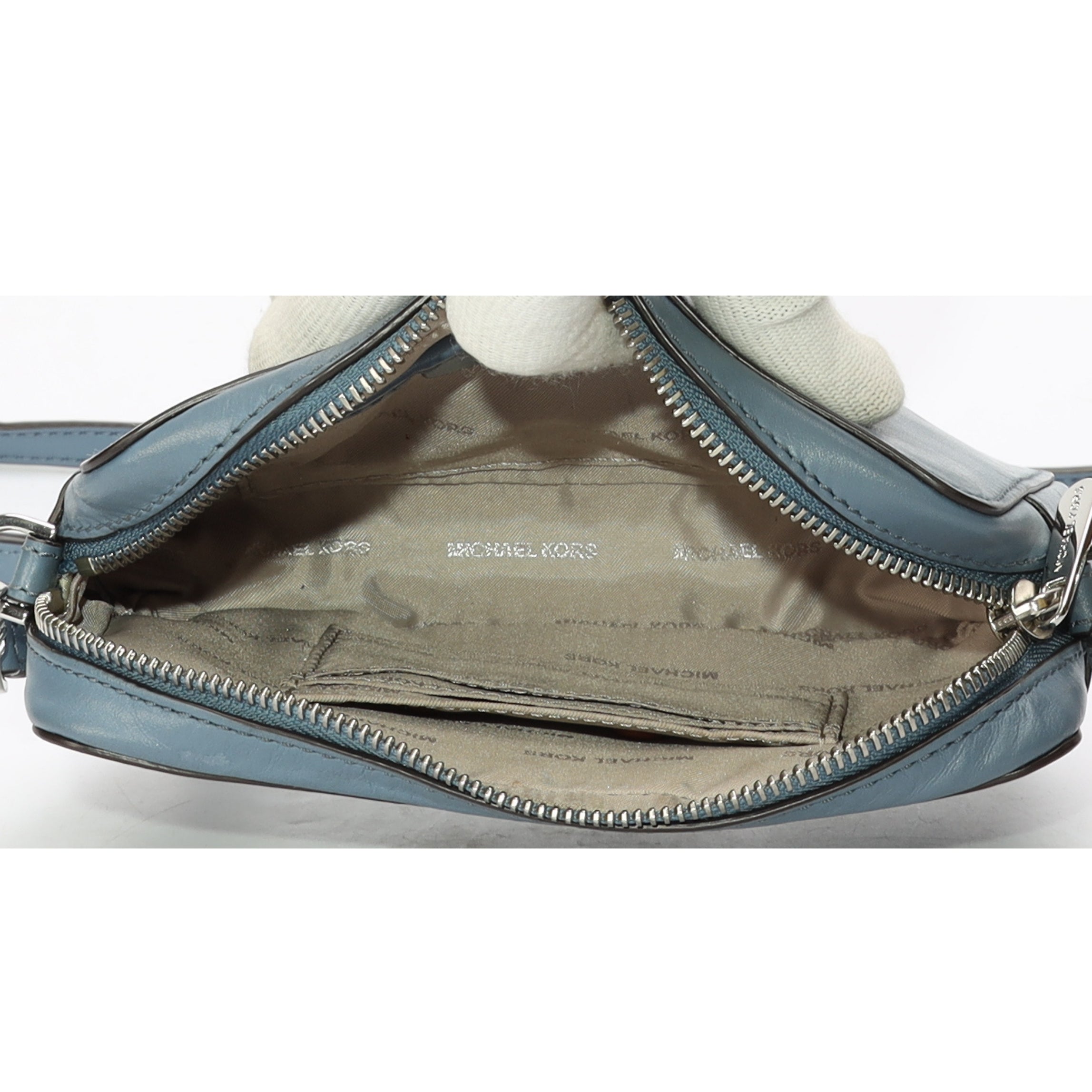 Michael Kors Blue Floral Embellished Crossbody Bag