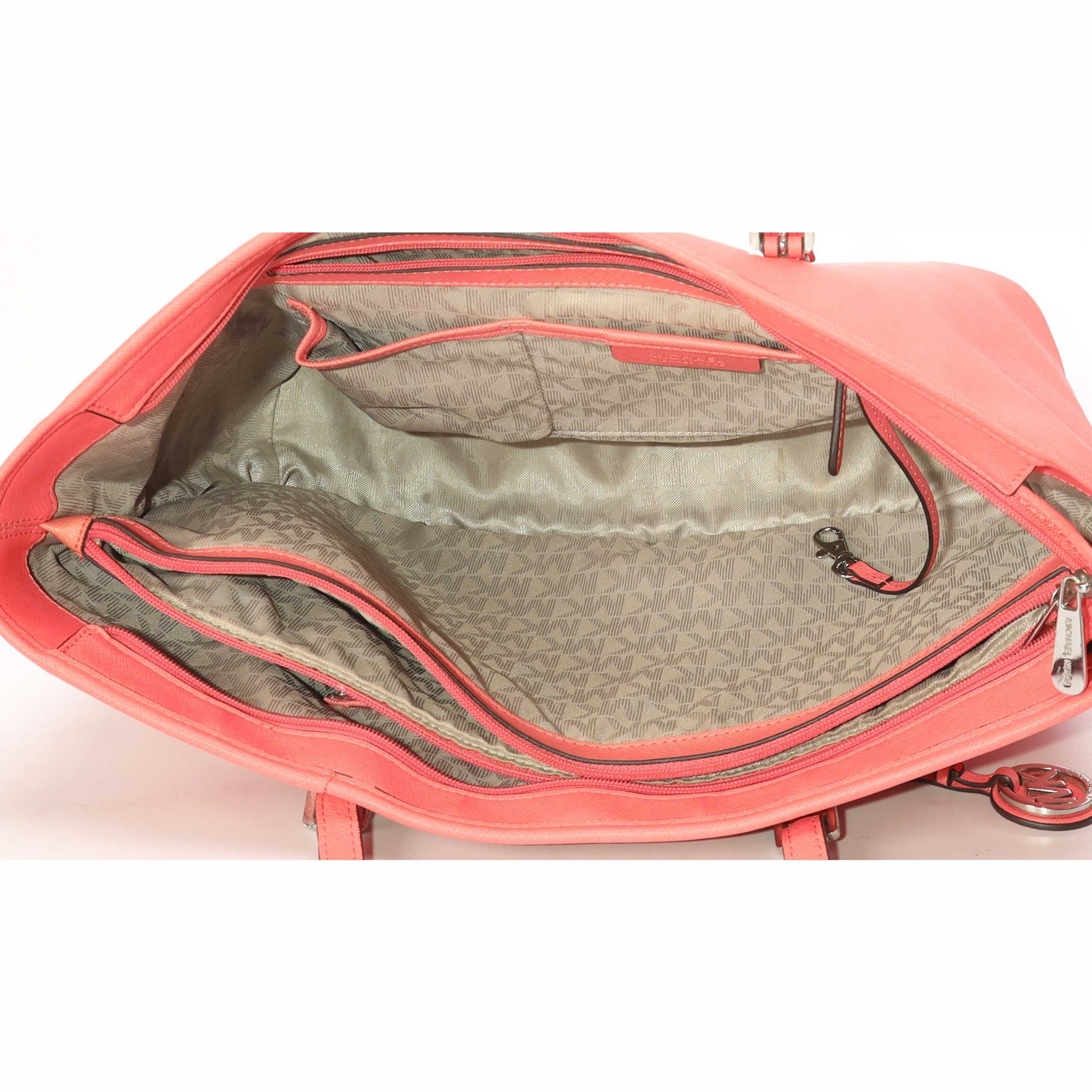 Michael Kors Jet Set Peach Zip Tote Bag