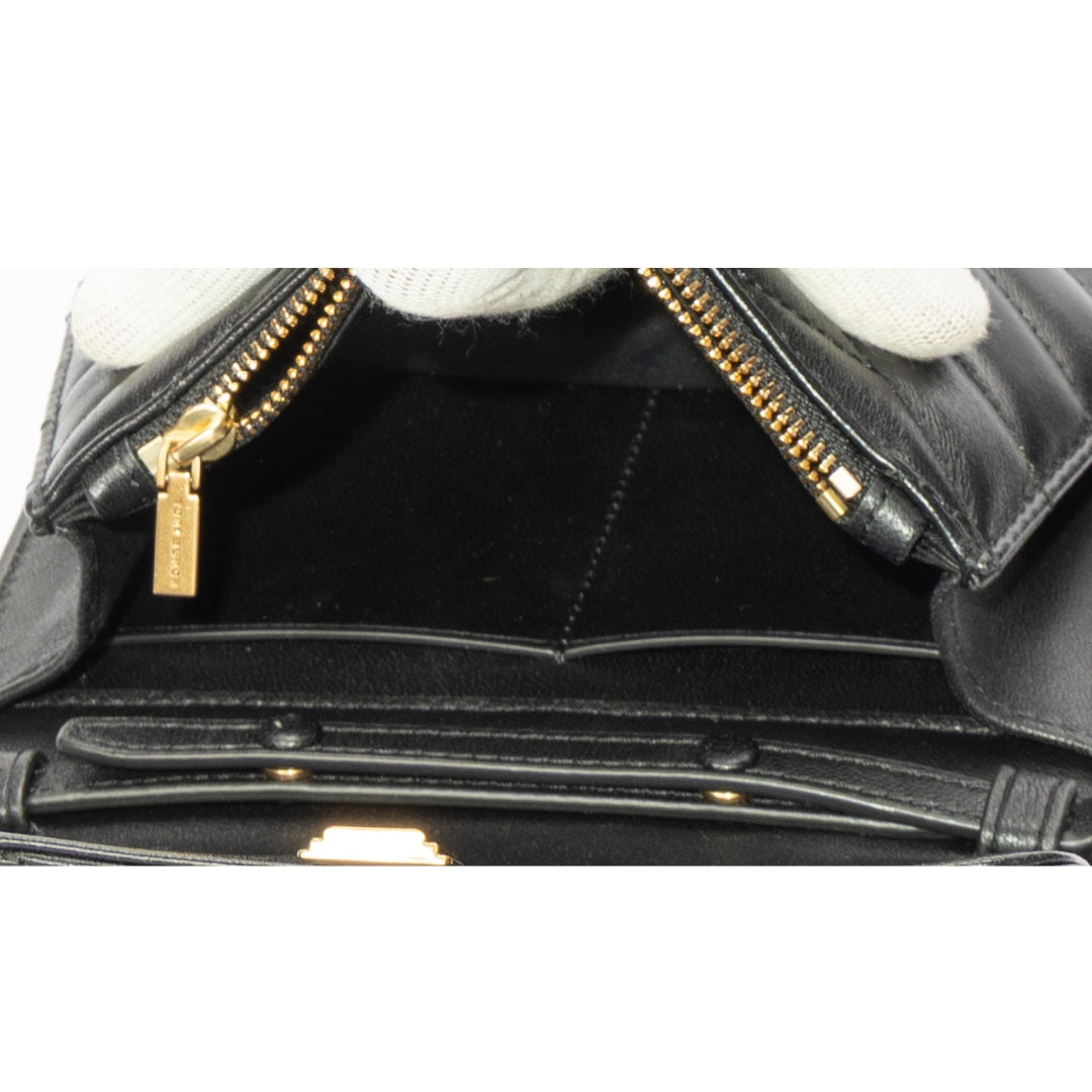 Tory Burch Mini Kira Chevron Black Chain Bag
