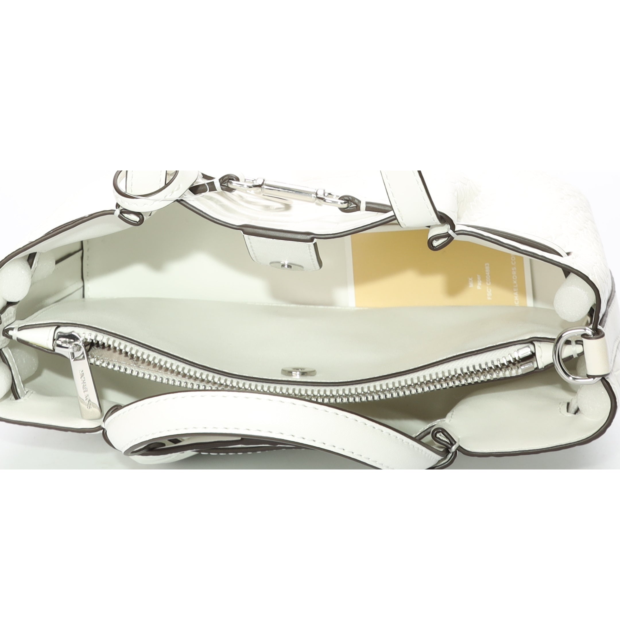 Michael Kors White Carson Convertible Satchel