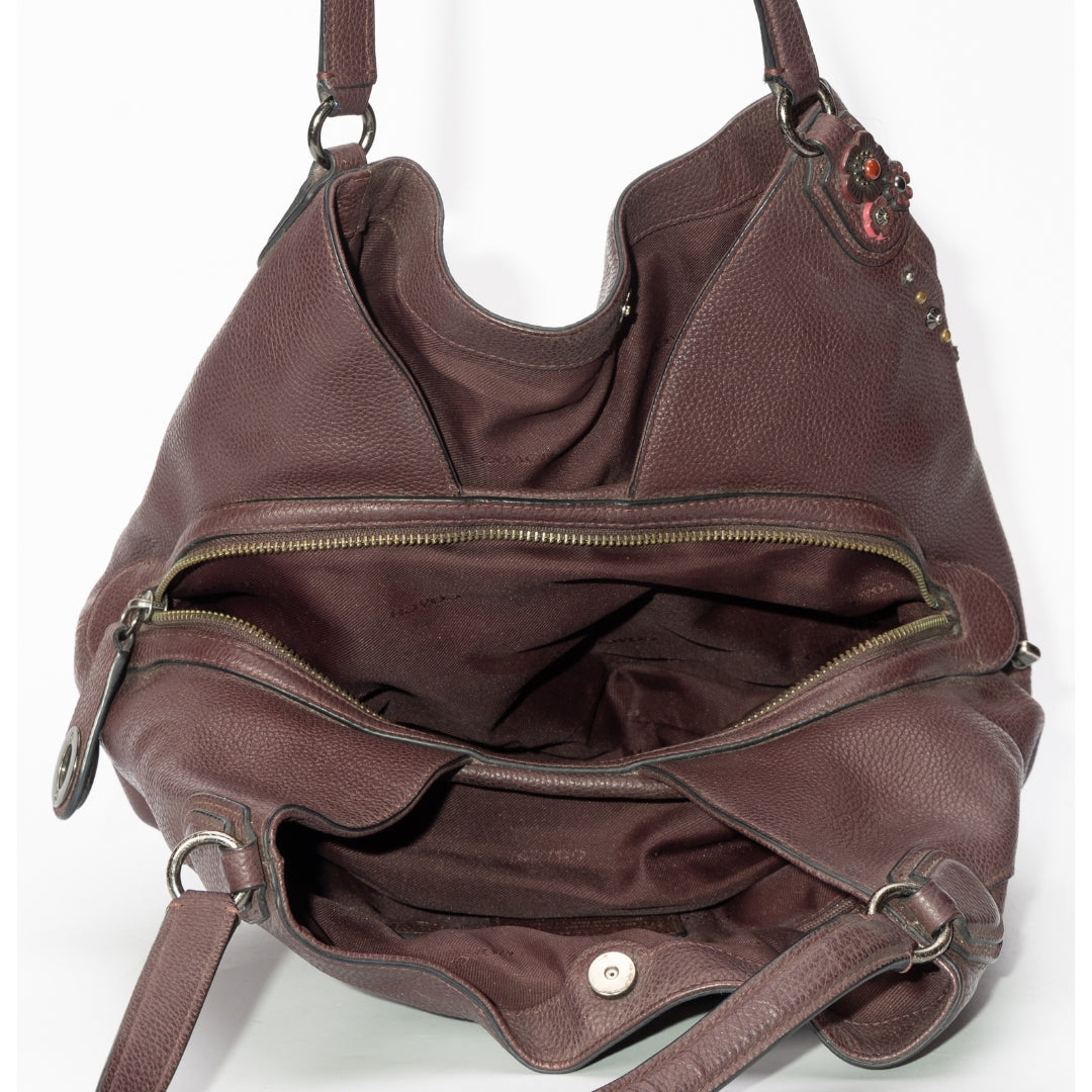 Coach Burgundy Leather Edie Shoulder Bag