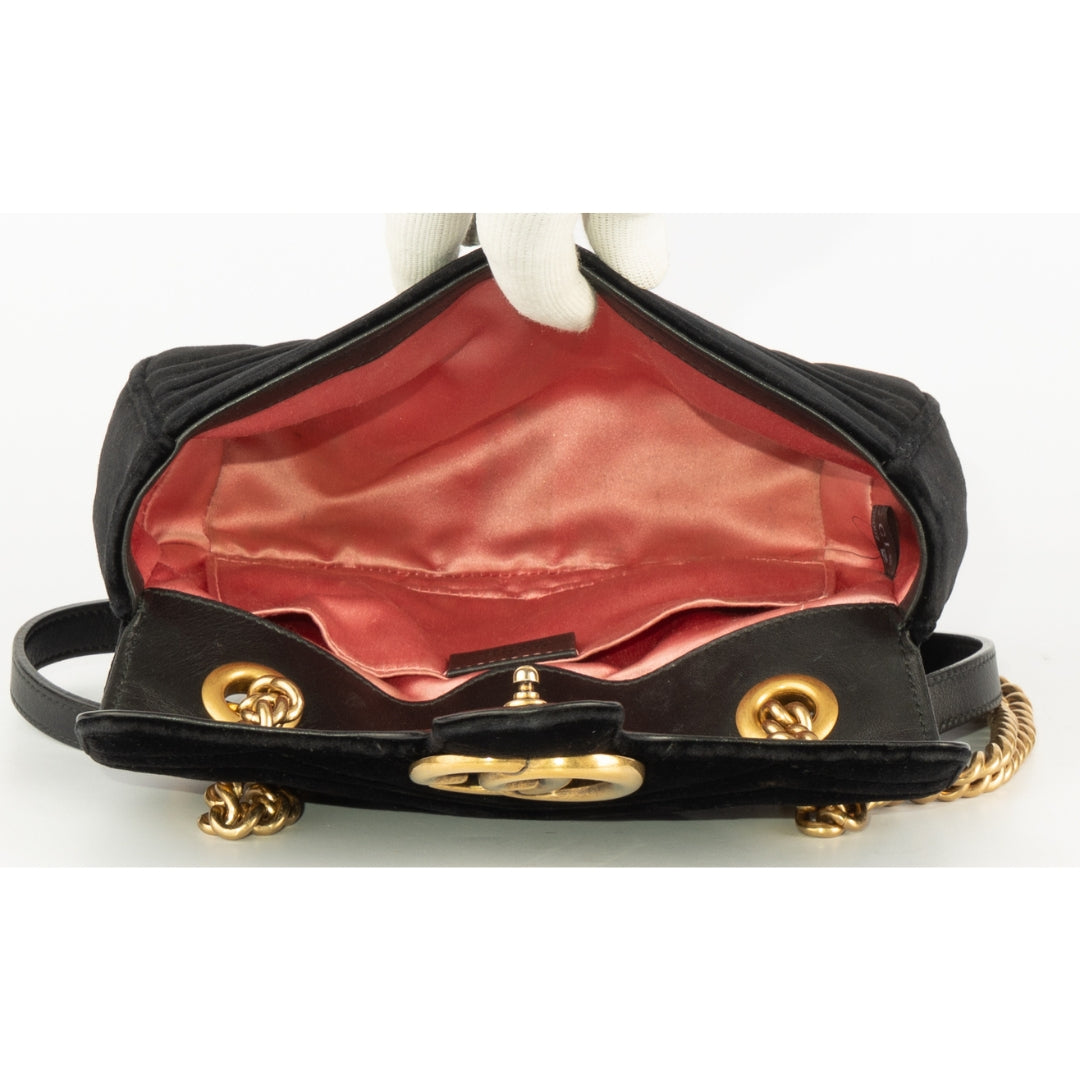 Gucci GG Marmont Mini Flap Velvet Crossbody Bag