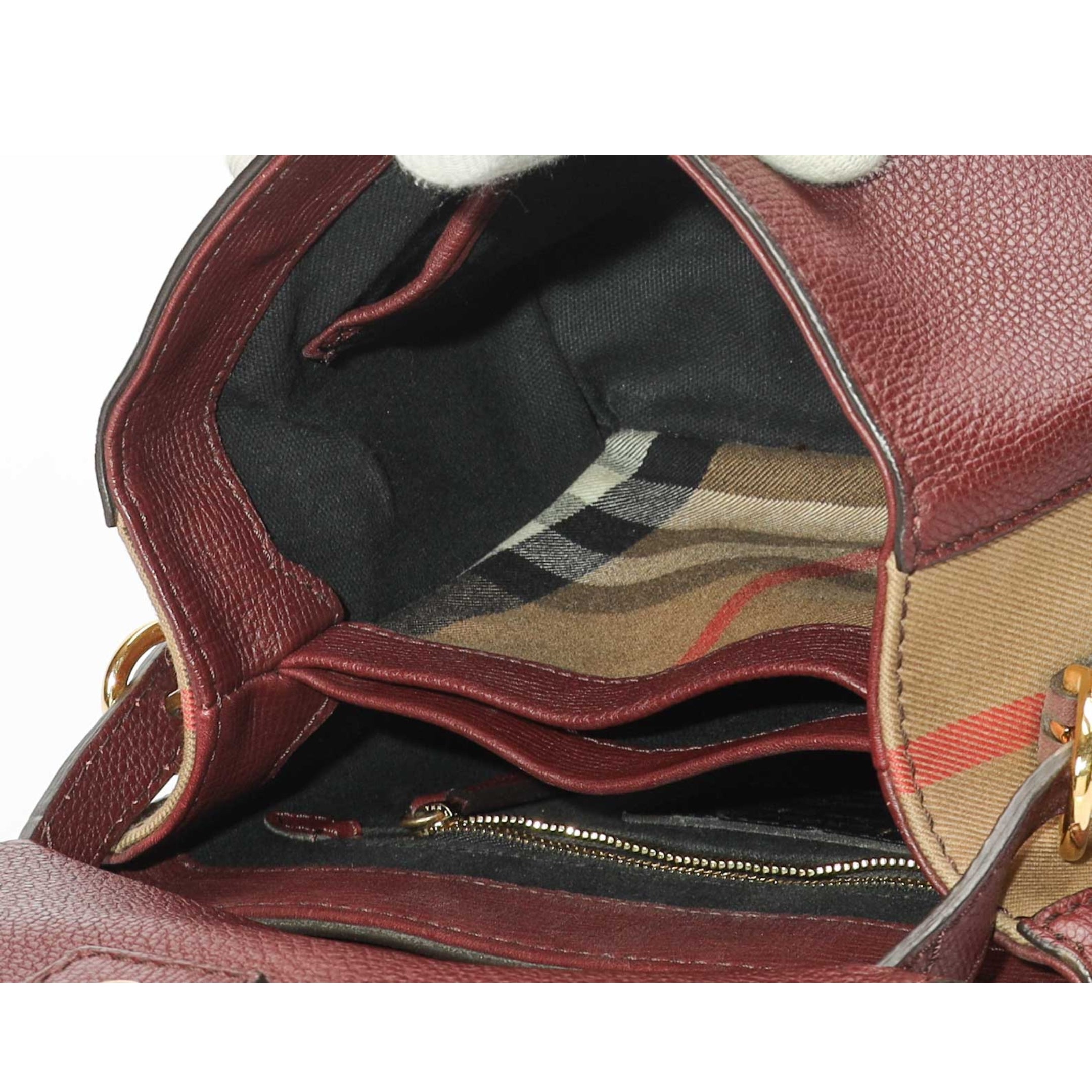 Burberry Burgundy Camberley Convertible Satchel