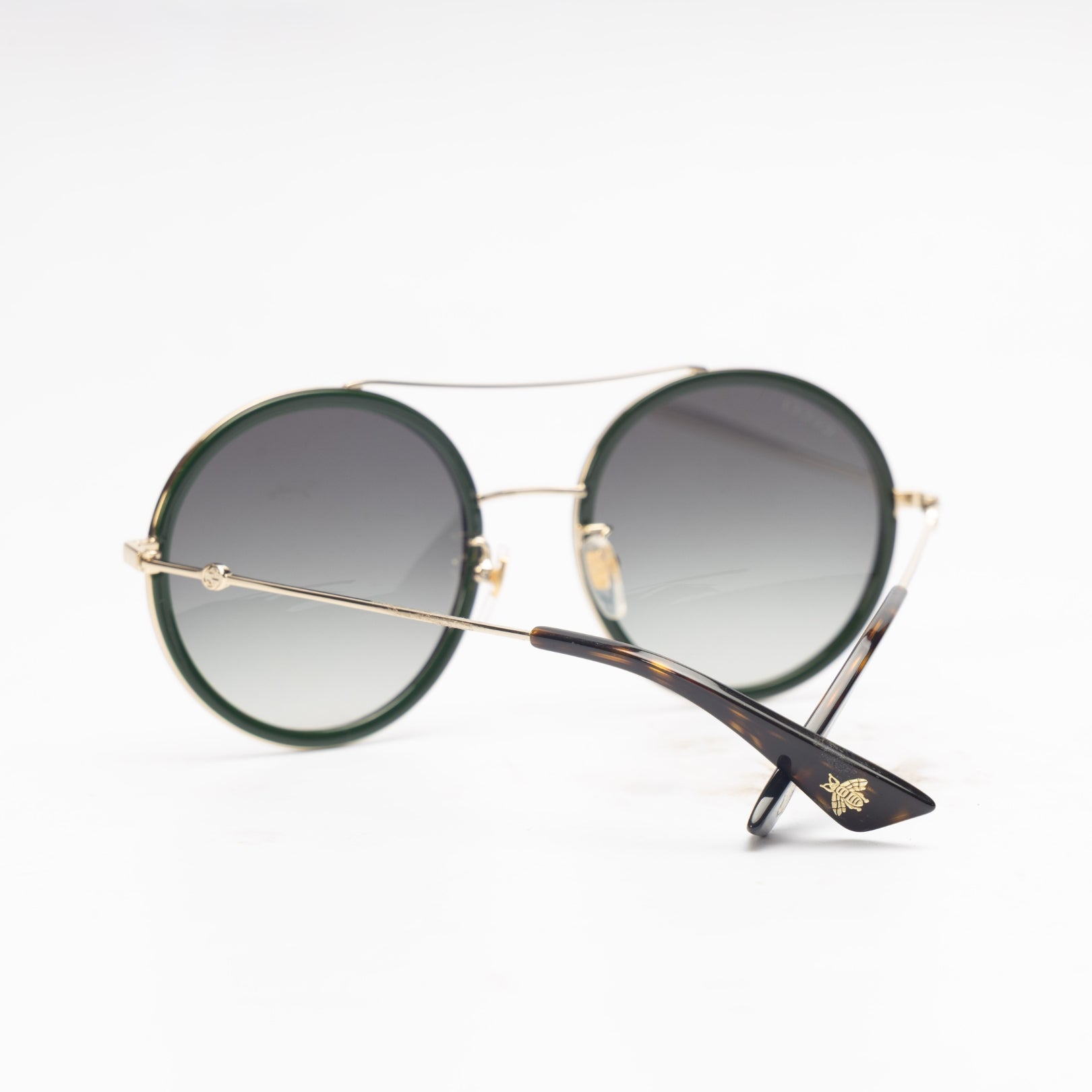 Gucci Stripe Oval Pilot Sunglasses