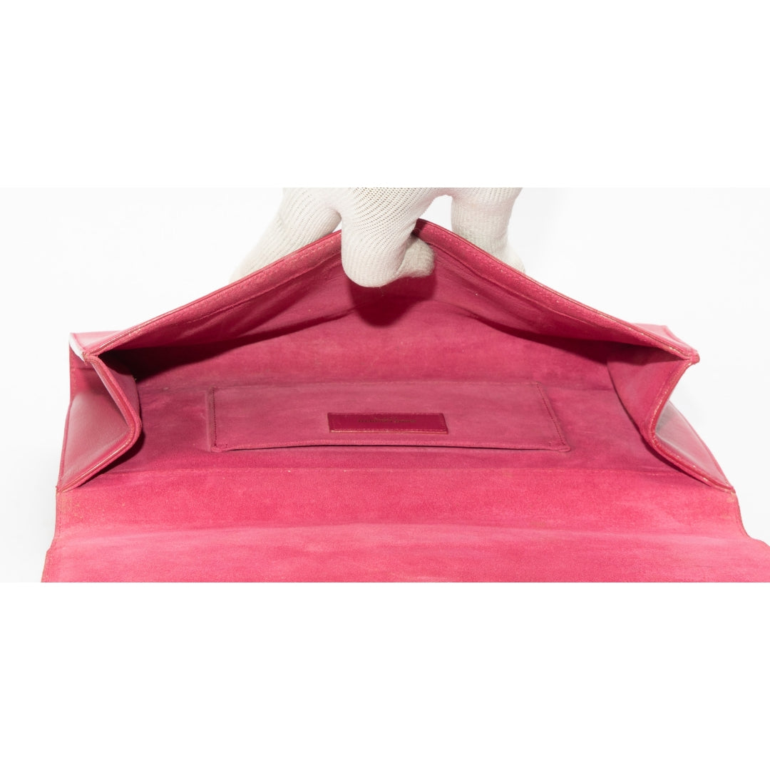 Saint Laurent Pink Leather Y-Ligne Clutch