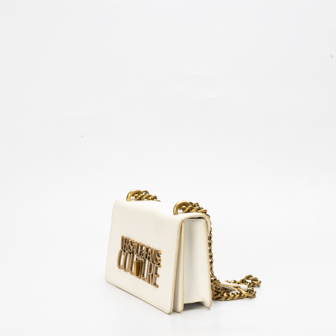 Versace Jeans Couture White VJC Logo Shoulder Bag