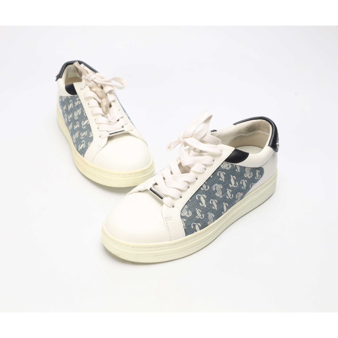 Jimmy Choo White Printed Sneakers