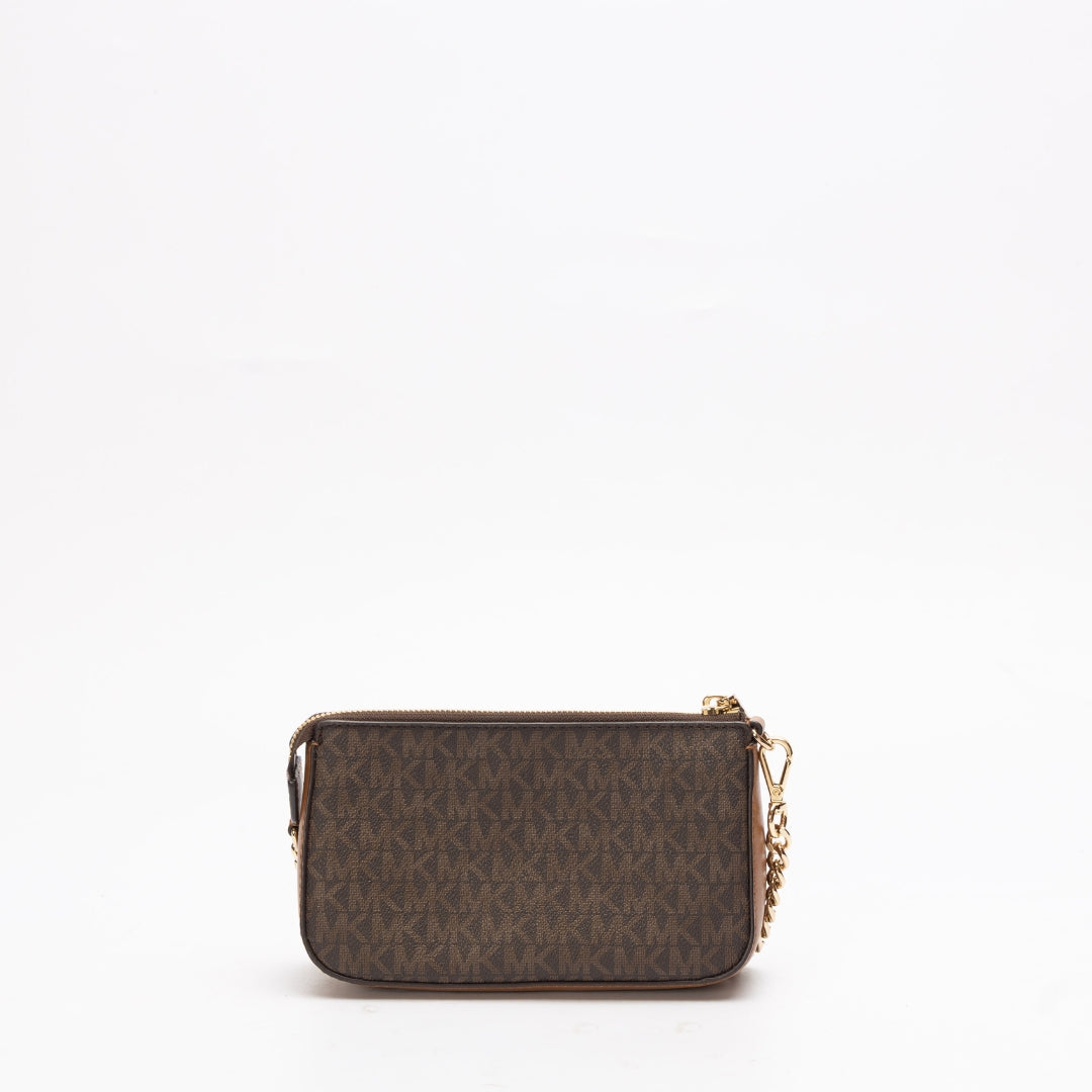 Michael Kors Brown Logo Jet Set Signature Shoulder Bag