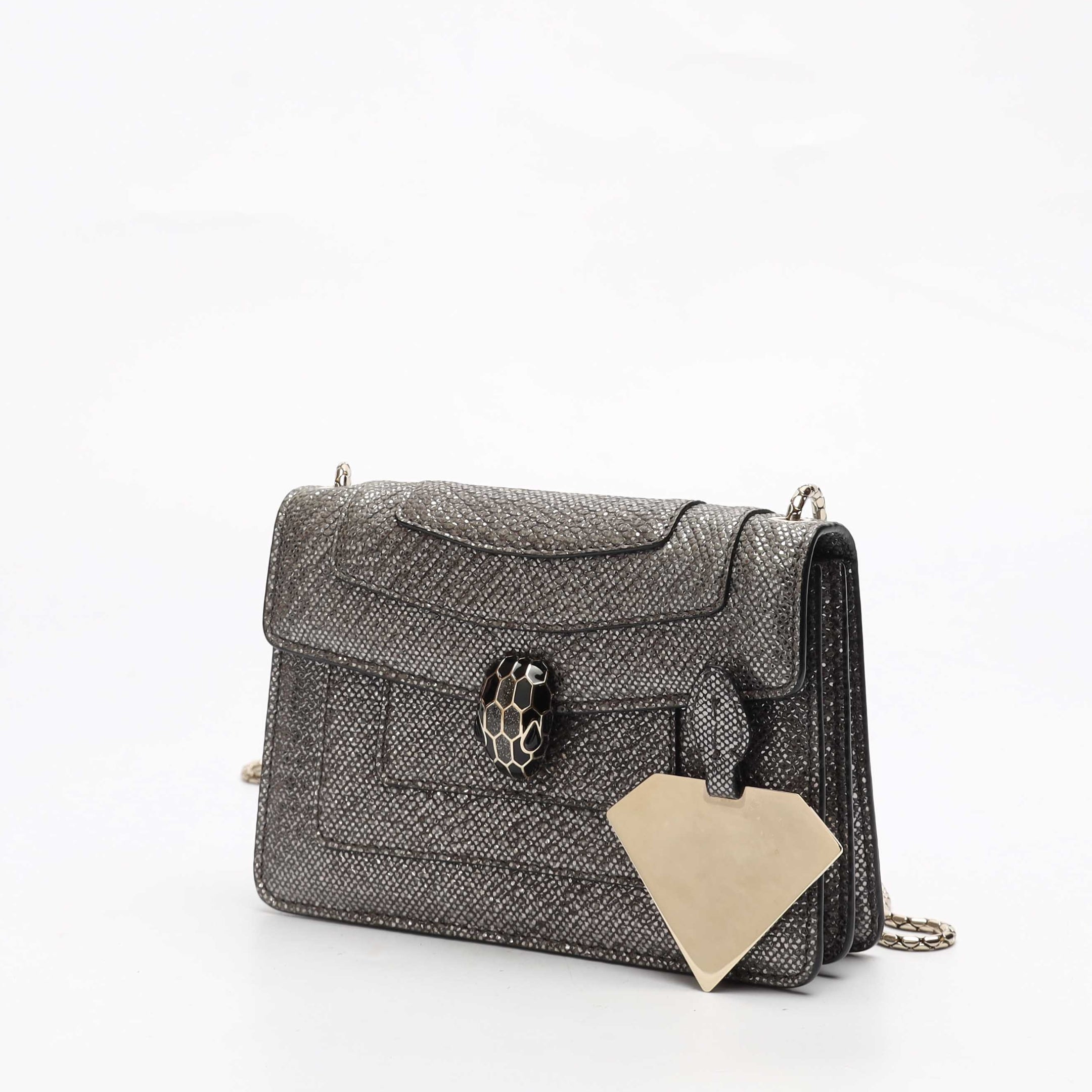 Bvlgari Serpenti Forever Grey Crossbody Mini Bag