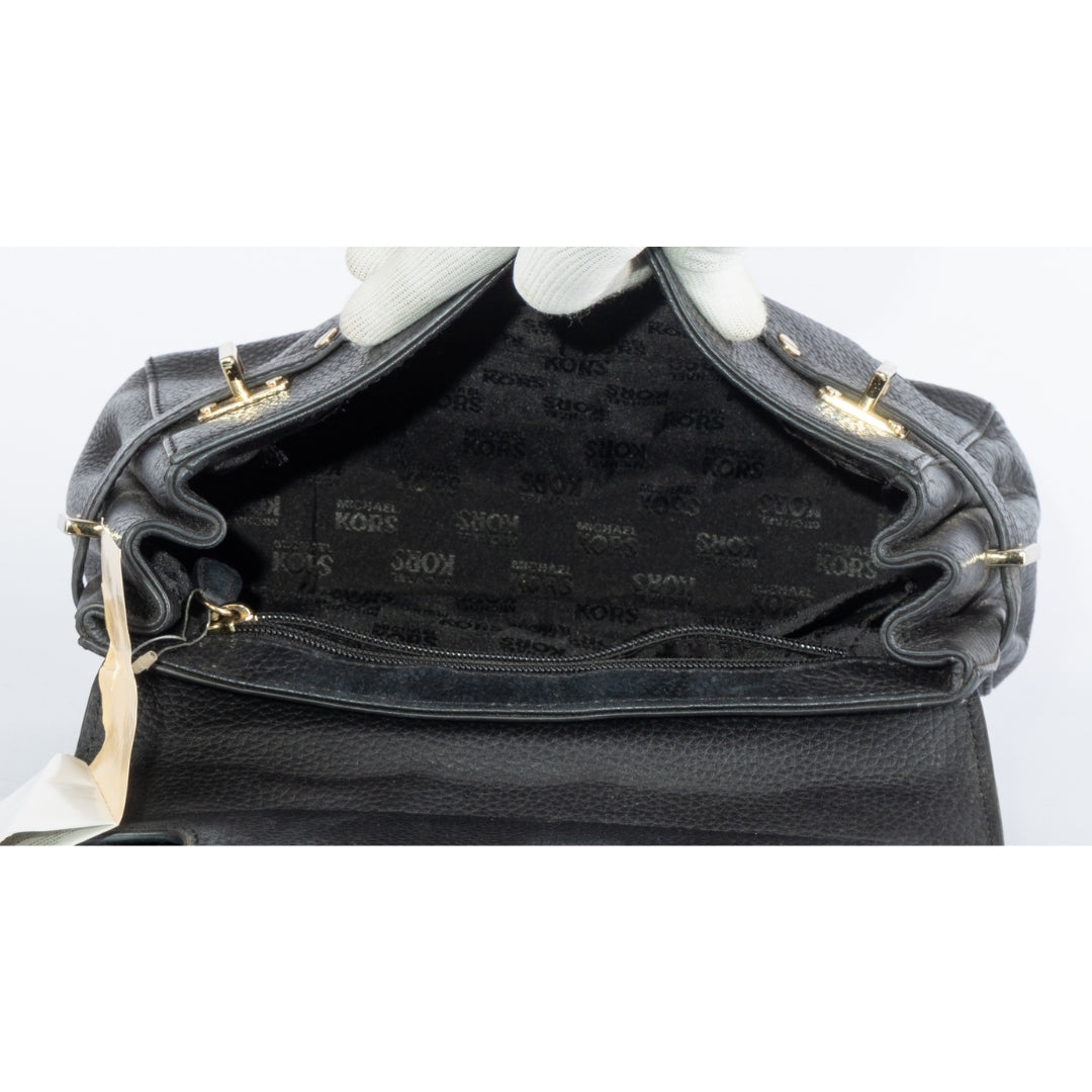 Michael Kors Black Leather Karson Top Handle Bag