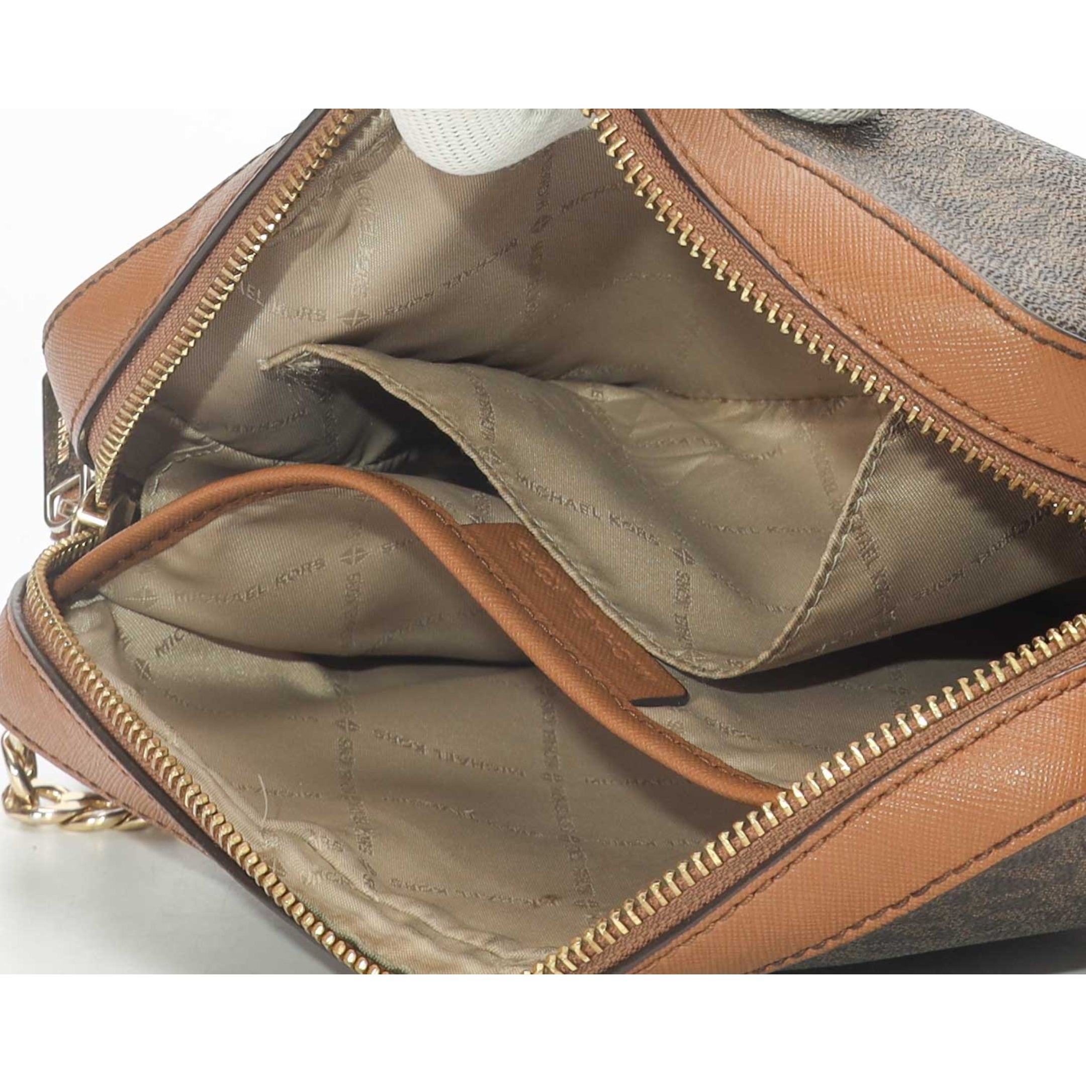 Michael Kors Jet Set Logo Brown Crossbody Bag