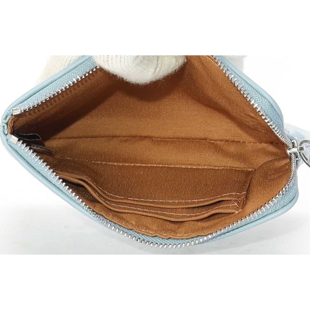 Coach Corner Zip Signature Chambray Wristlet