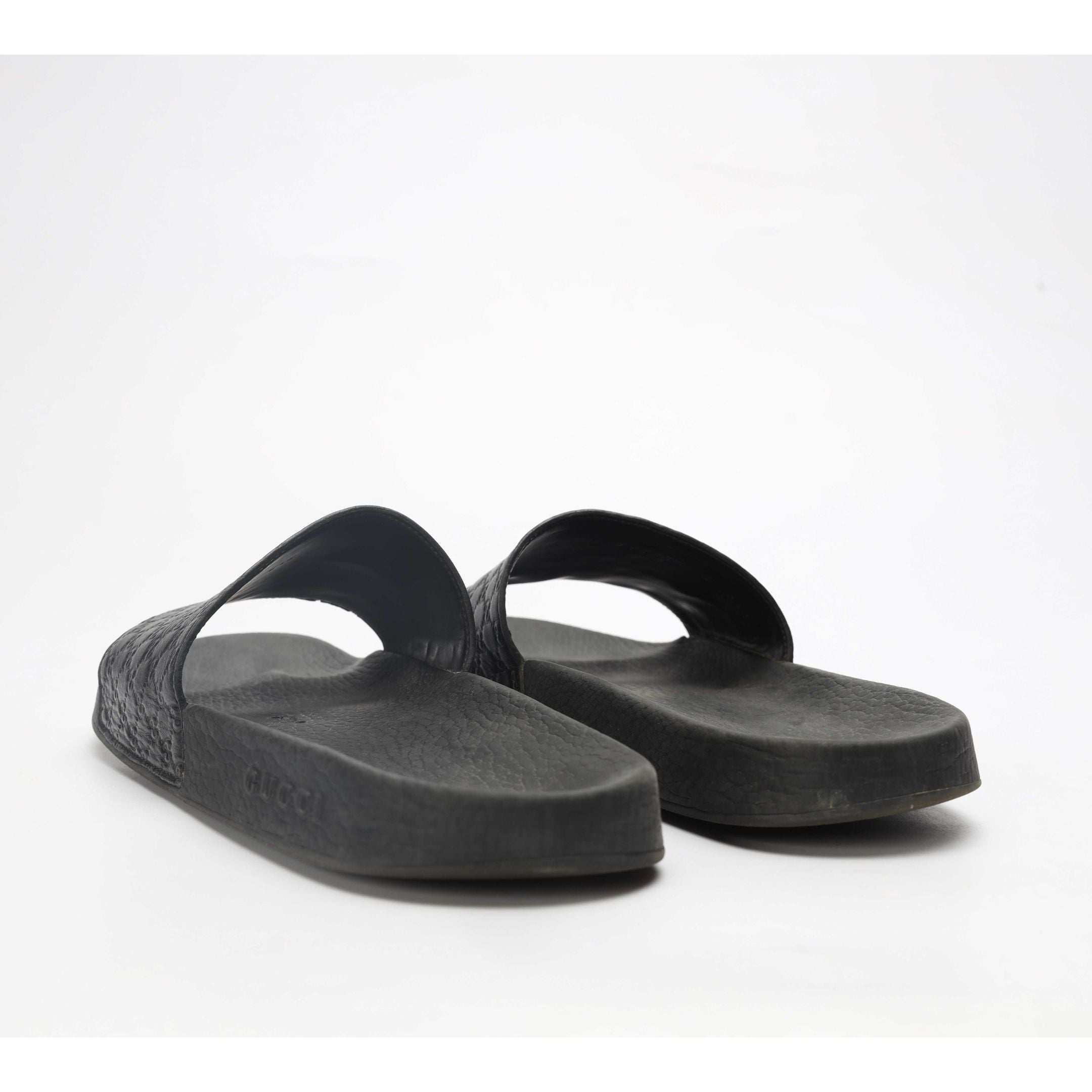 Gucci Black Micro Guccissima Slides