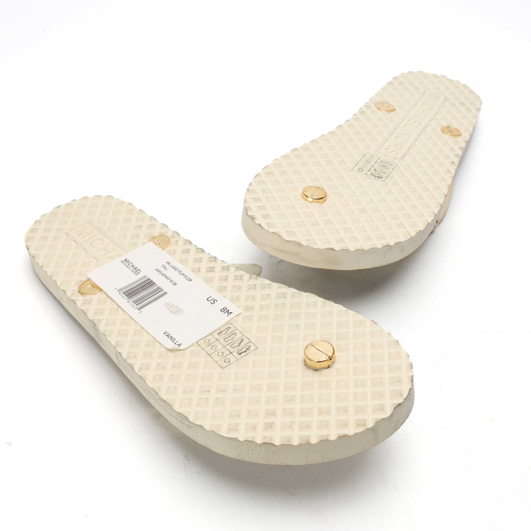 Michael Kors Lilo Logo Print Thong-Strap Flip-Flops