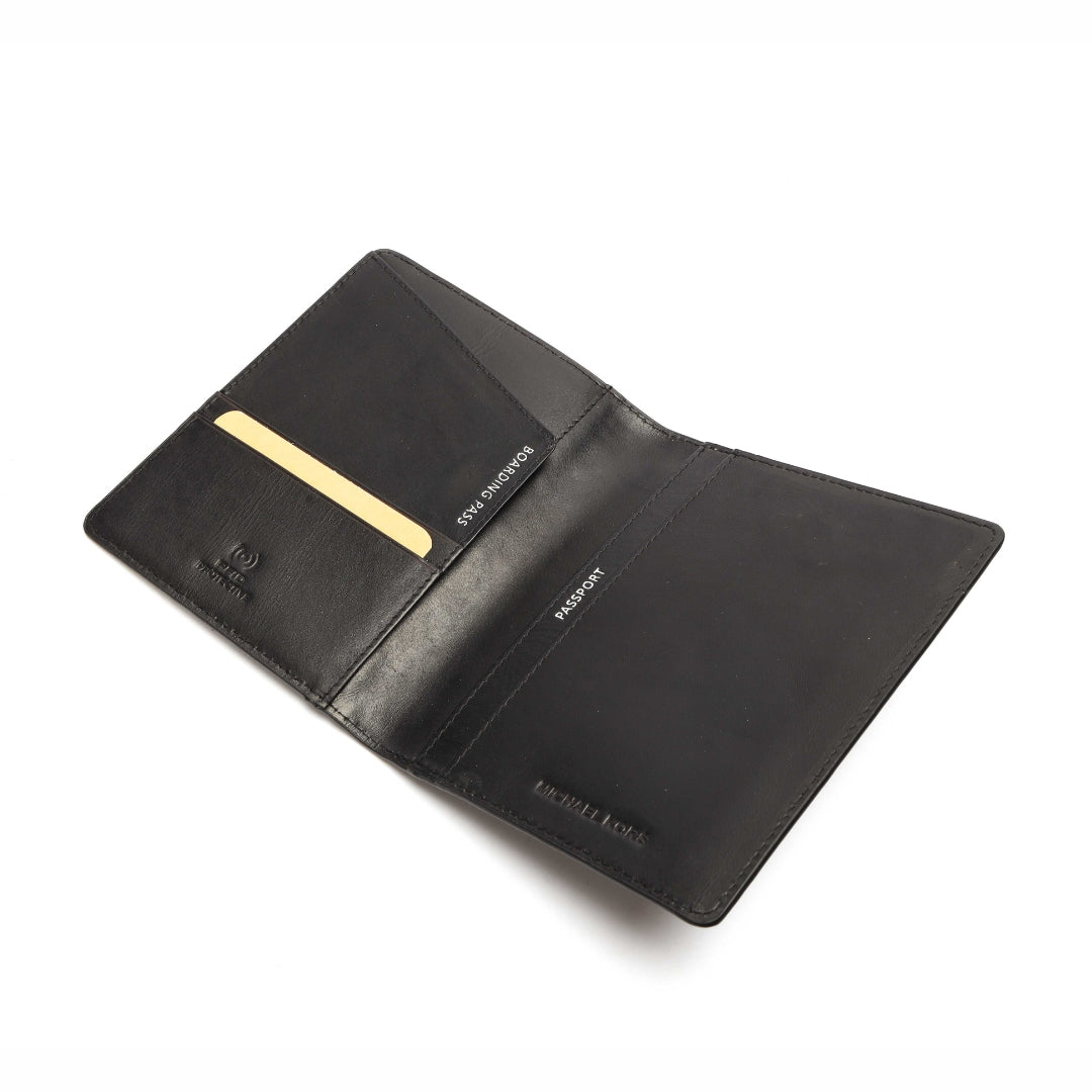 Michael Kors Black Logo Passport Wallet