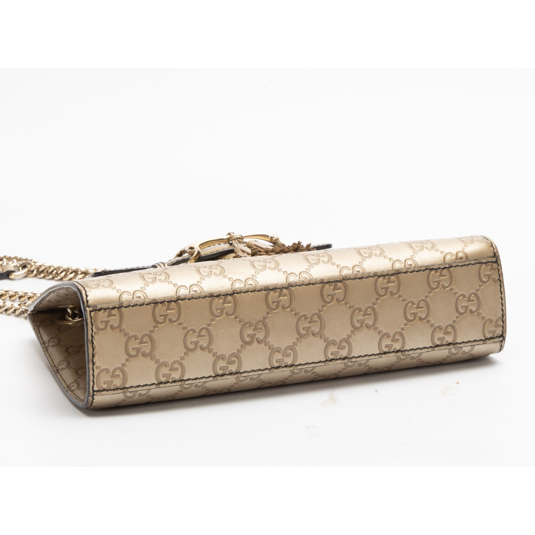 Gucci Gold Guccissima Emily Chain Shoulder Bag