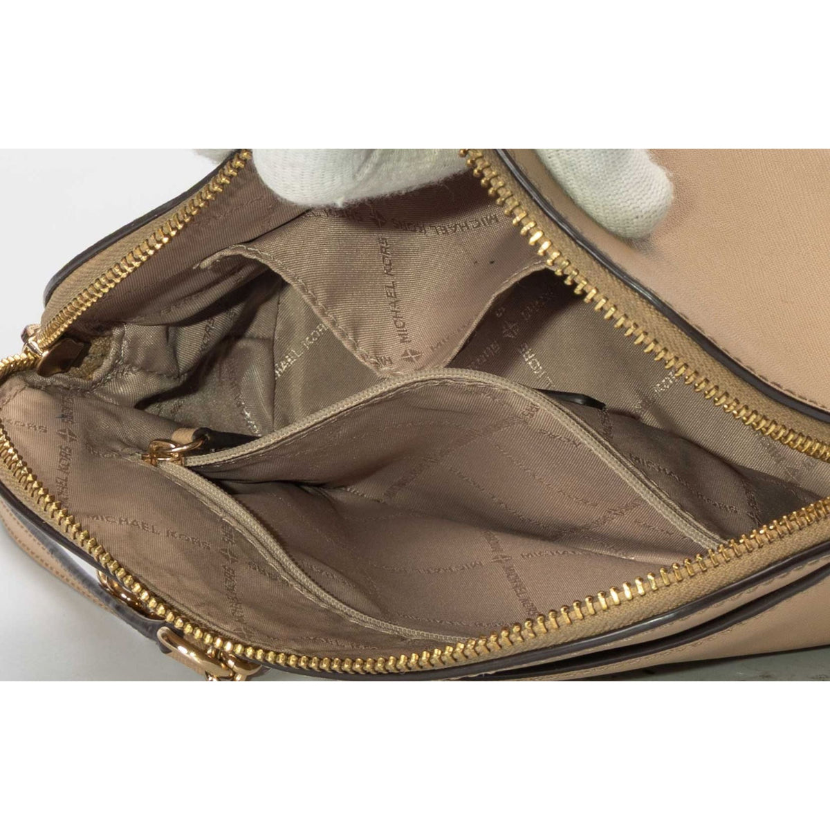 Michael Kors Cindy Dome Beige Crossbody Bag
