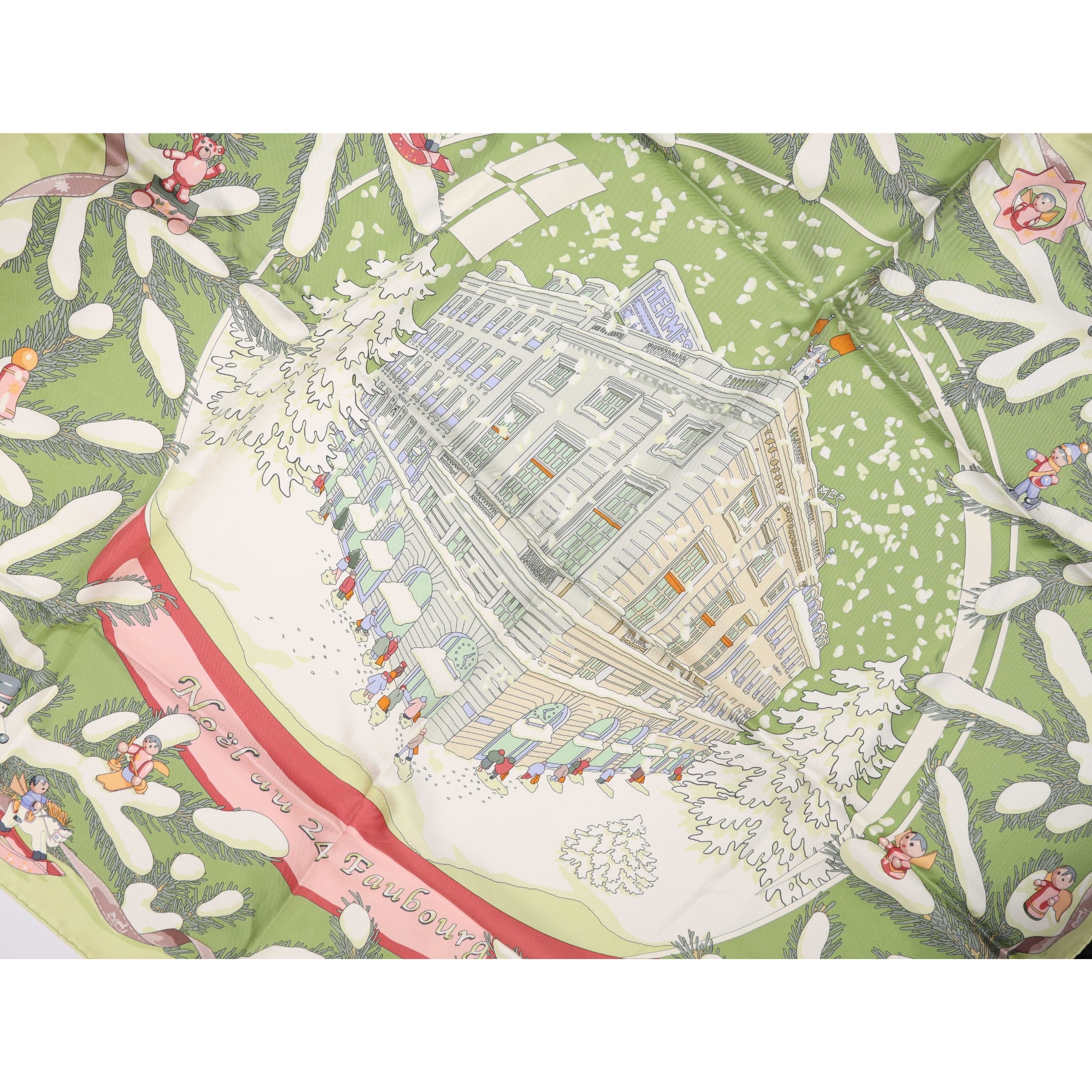 Hermes Noel 24 au Rue Faubourg Silk Scarf