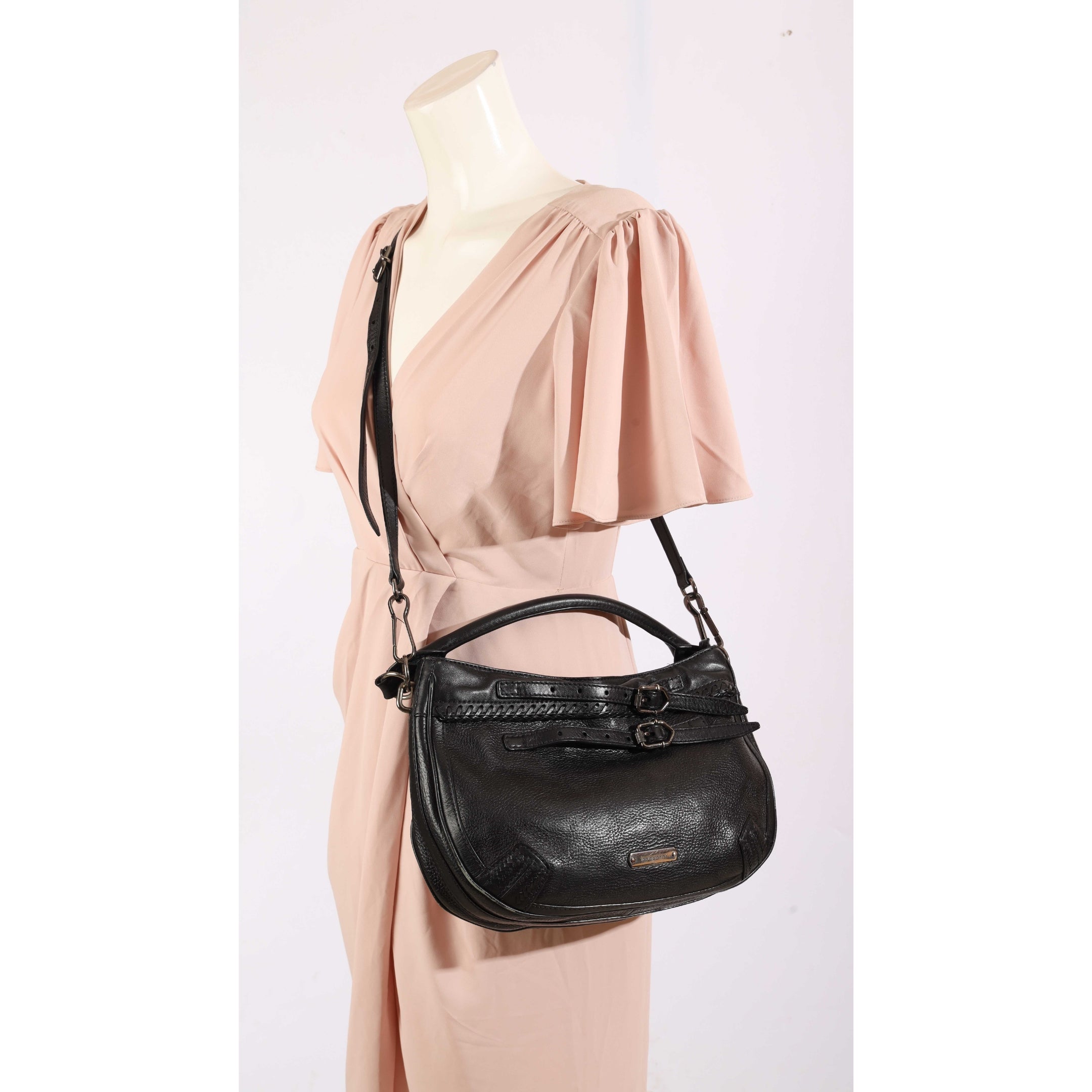 Burberry Black Bridle Top Handle Cross Body Bag