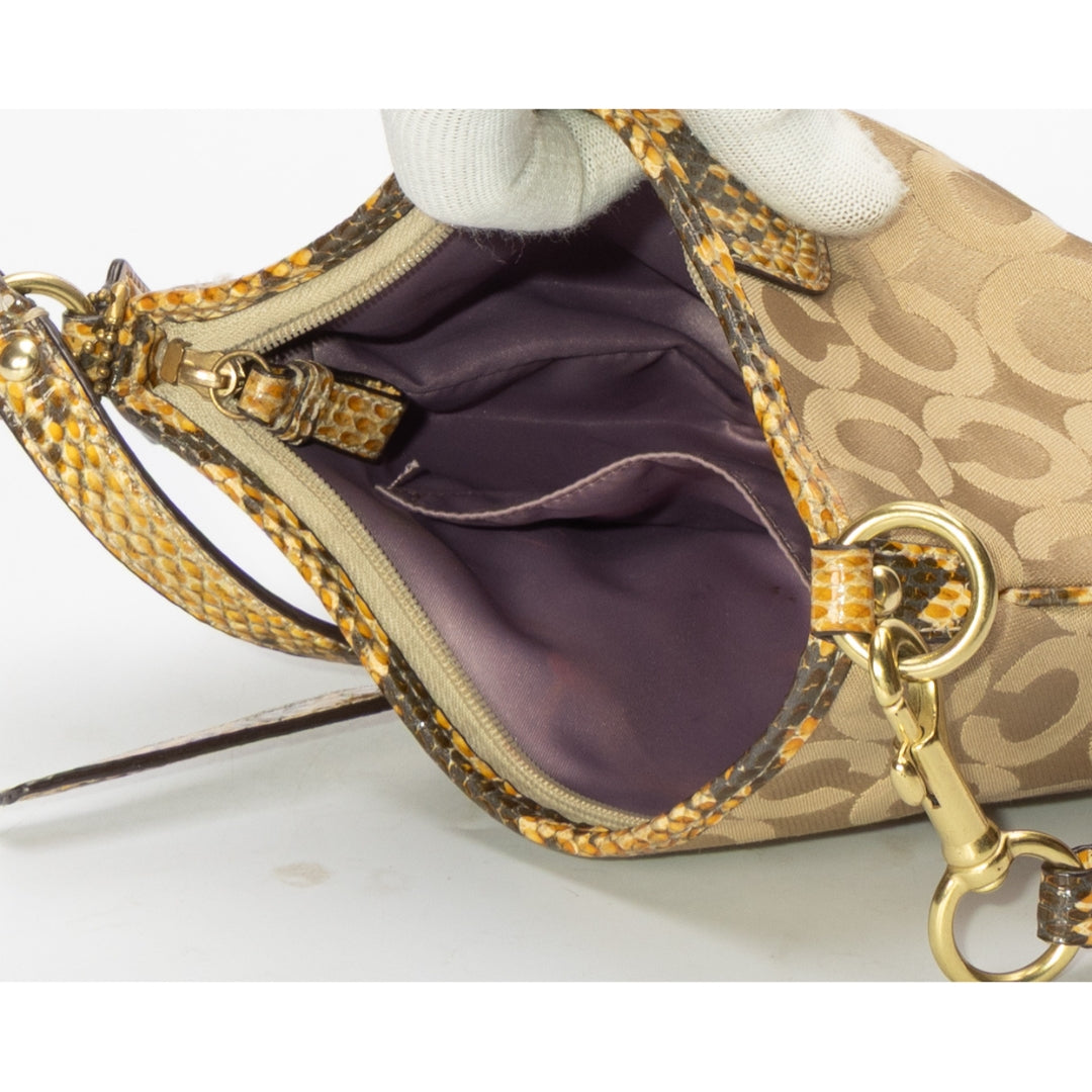 Coach Tan Signature Canvas Shoulder Bag