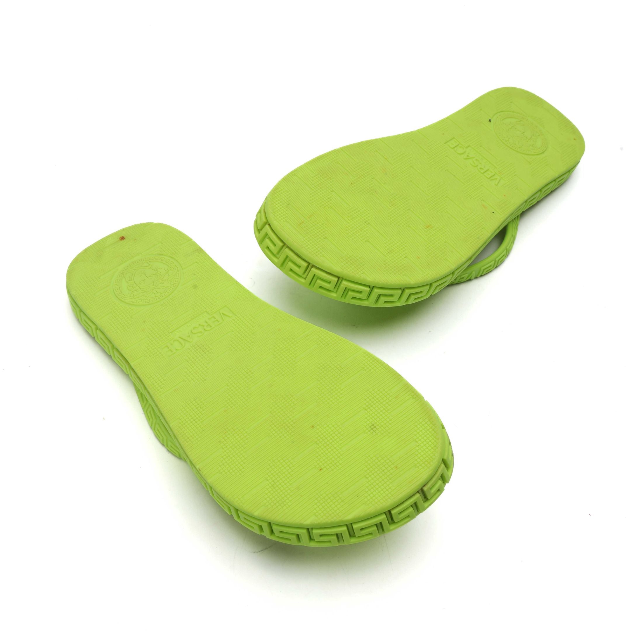 Versace Greca Green Flip-Flop Sandals