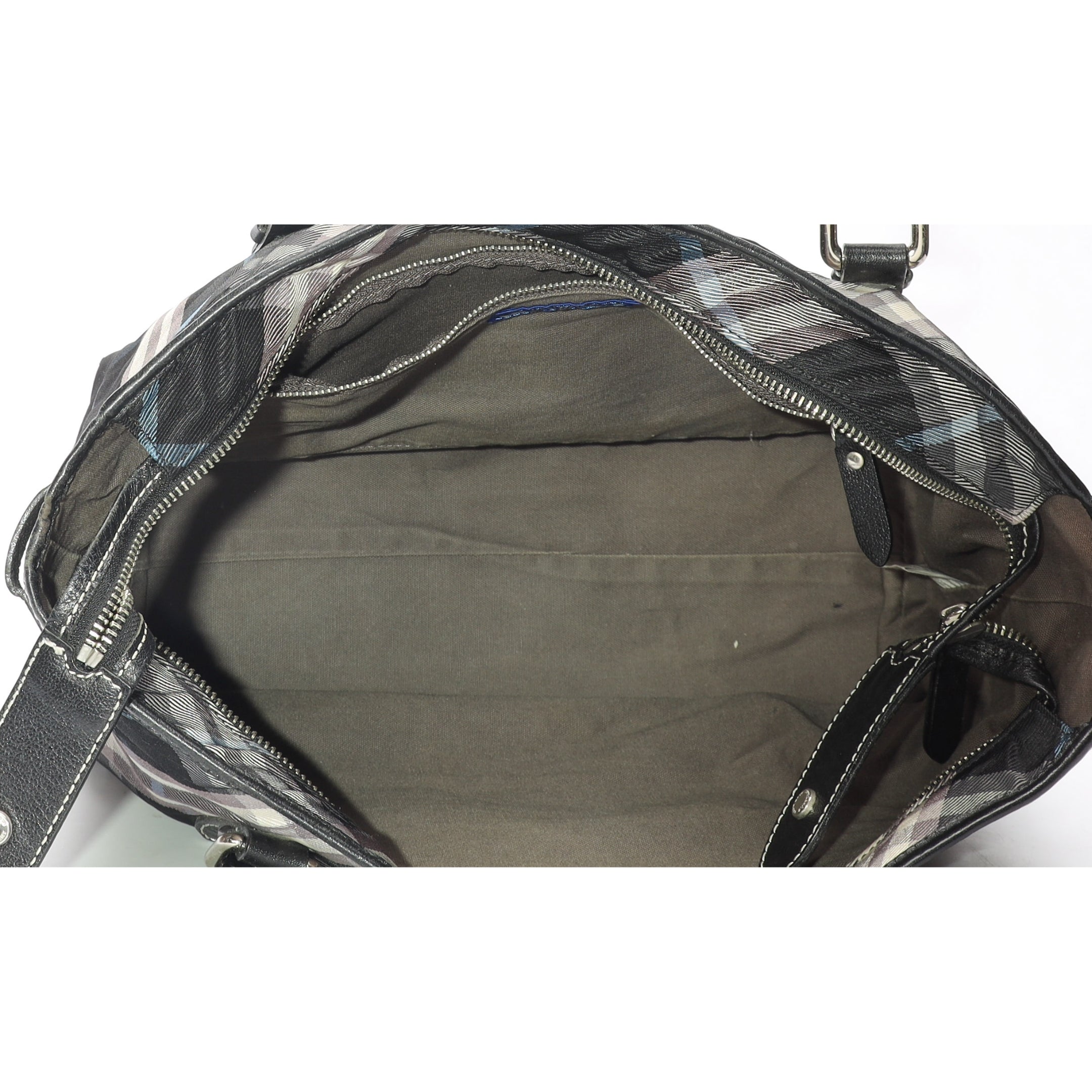 Burberry Blue Plaid Checks Tote