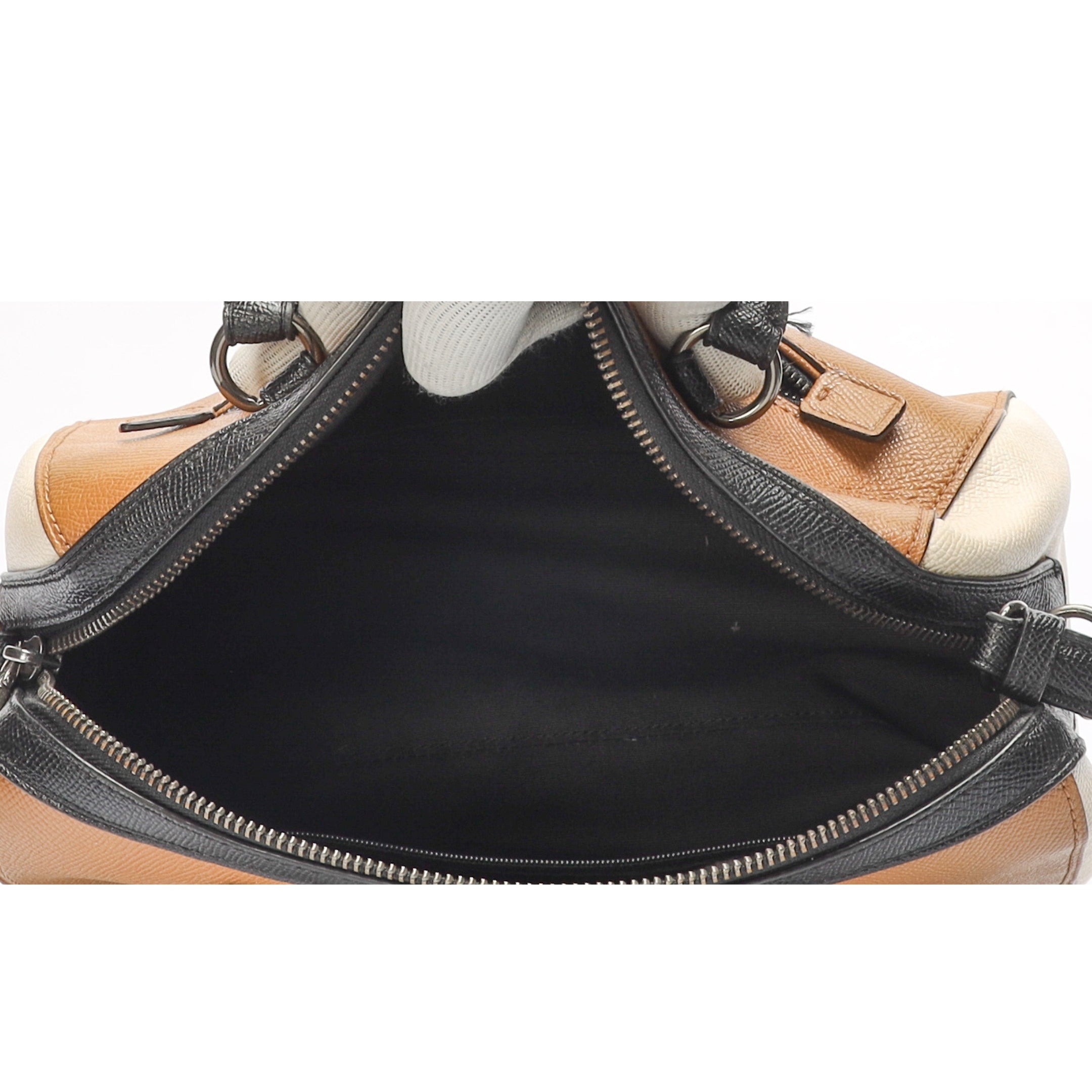 Coach Rowan Tan White Convertible Satchel