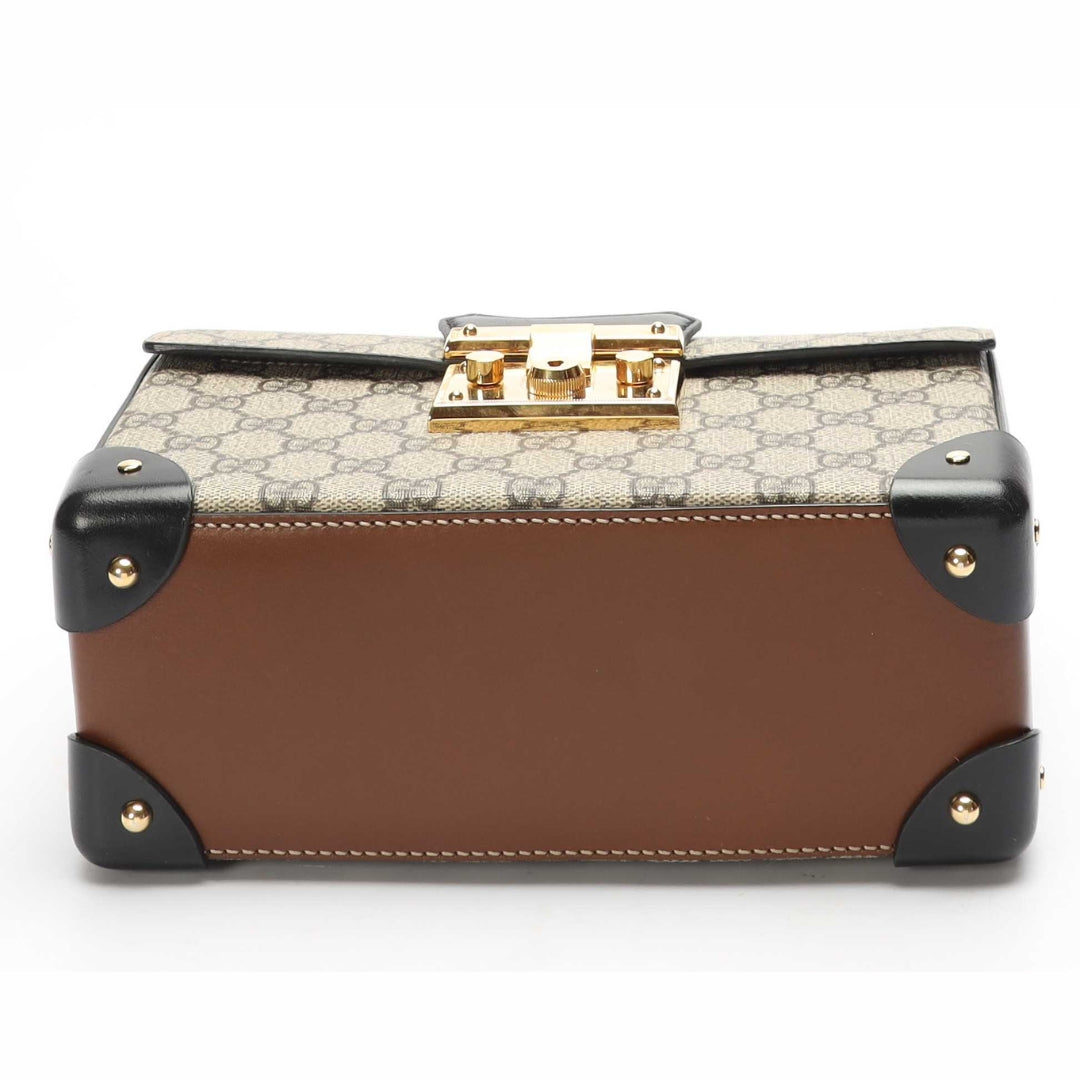 Gucci Padlock Bamboo GG Canvas Small Satchel