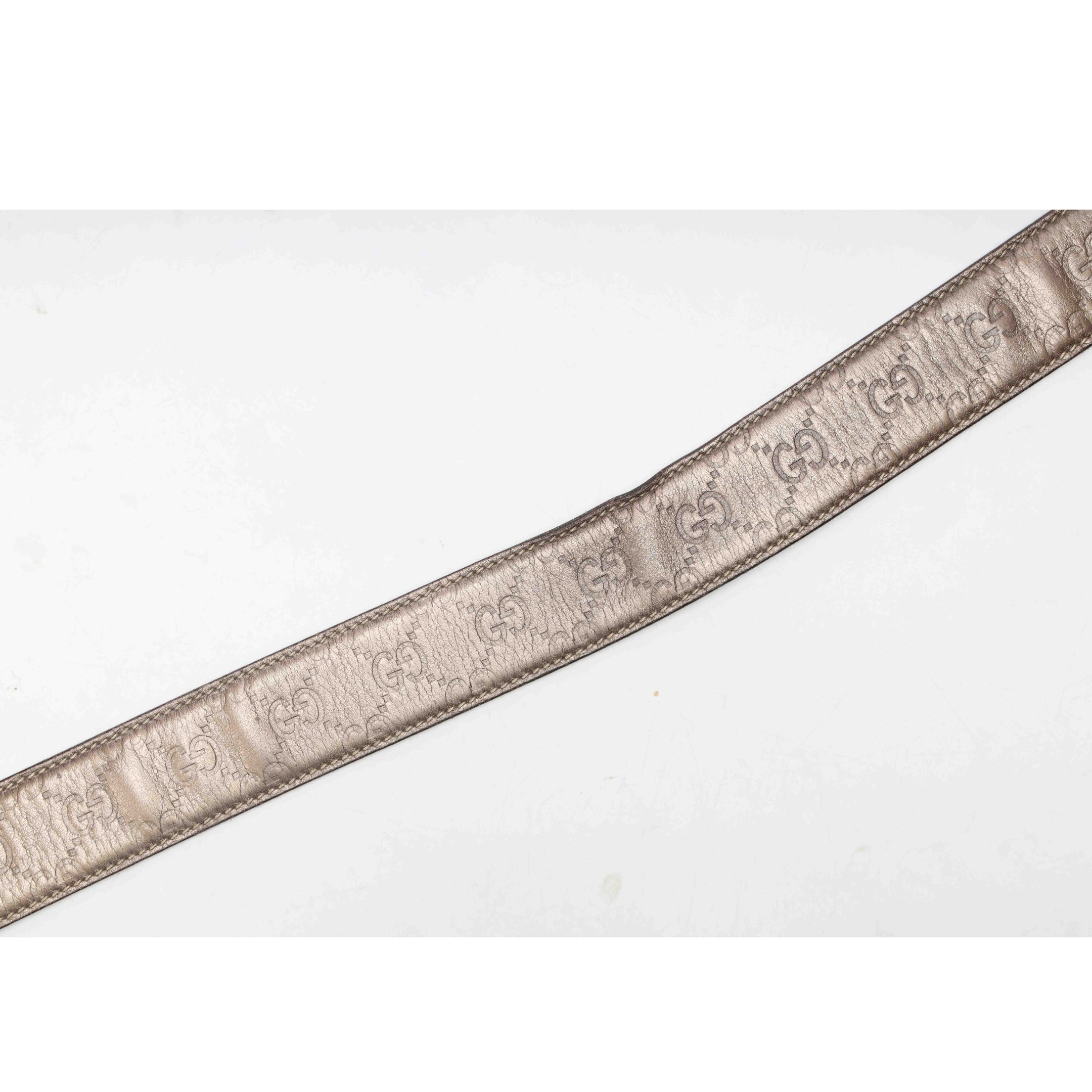 Gucci Metallic Interlocking G Buckle Belt