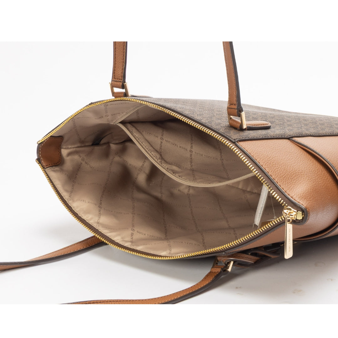 Michael Kors Charlotte Brown Large Tote Bag