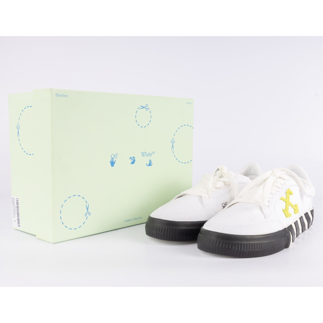 Off-White White Canvas Vulcanized Low Top Sneakers