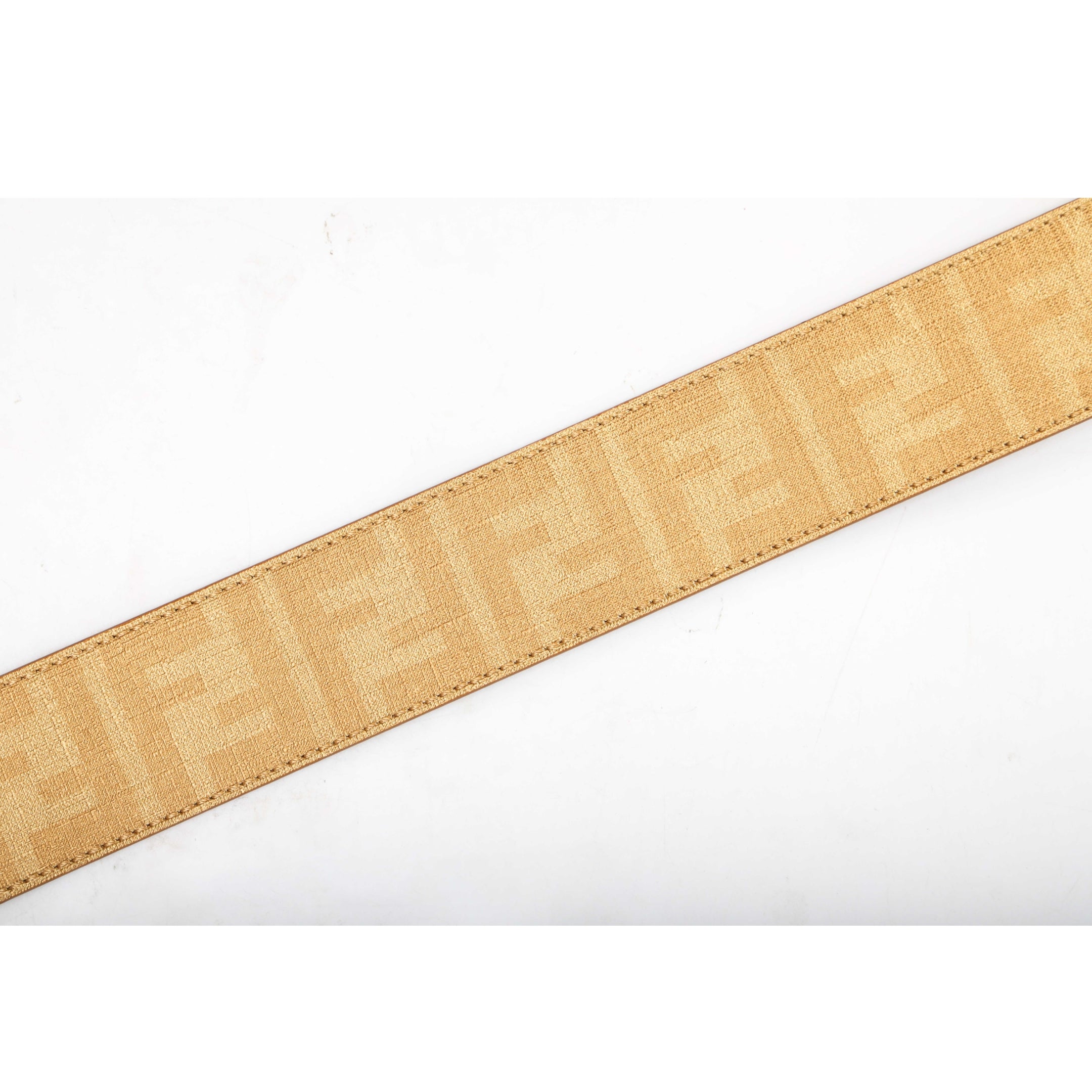 Fendi Beige Zucca Canvas FF Logo Belt