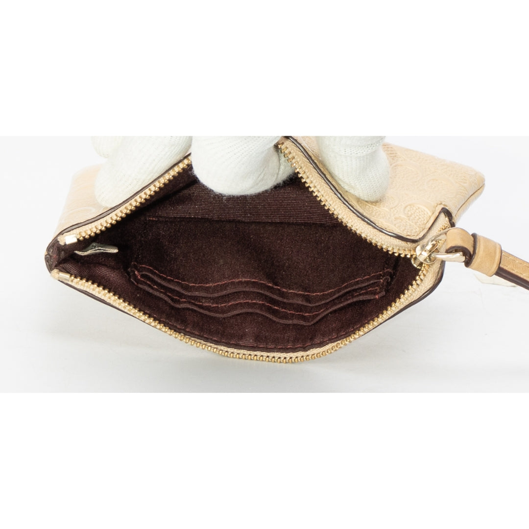 Coach Beige Patent Leather Wristlet