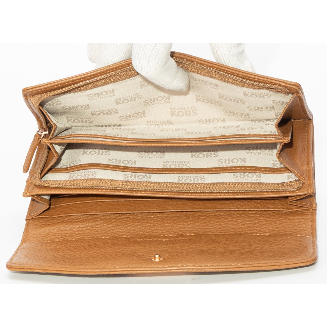 Michael Kors Brown Jet Set Slim Flap Wallet
