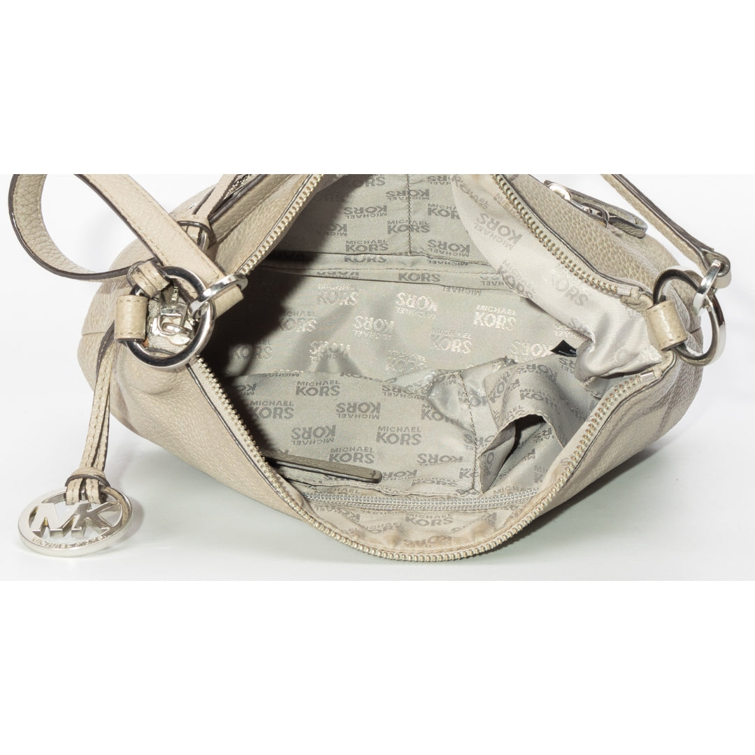 Michael Kors Grey Leather Shoulder Bag