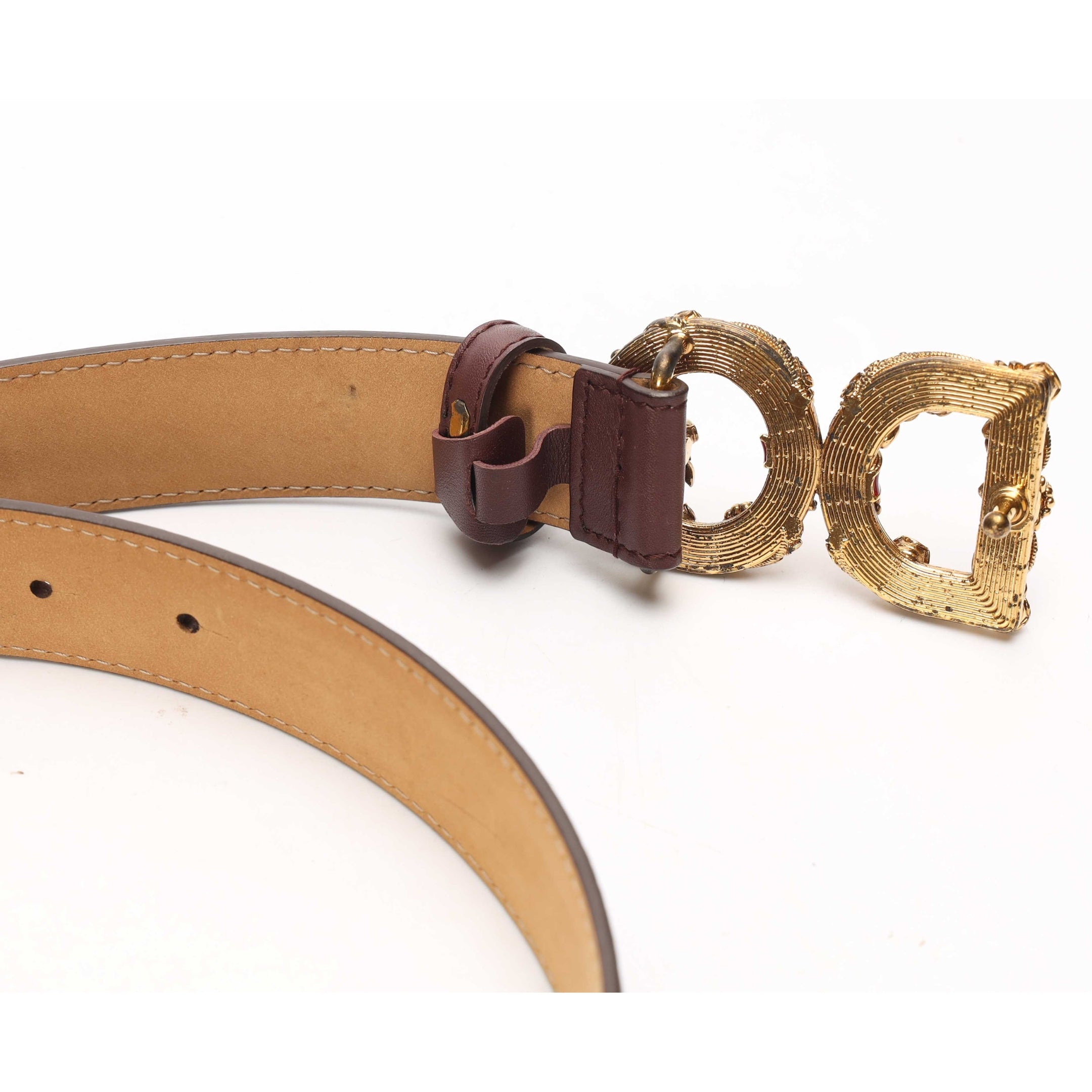 Dolce & Gabbana Calfskin Belt with DG Amore Logo