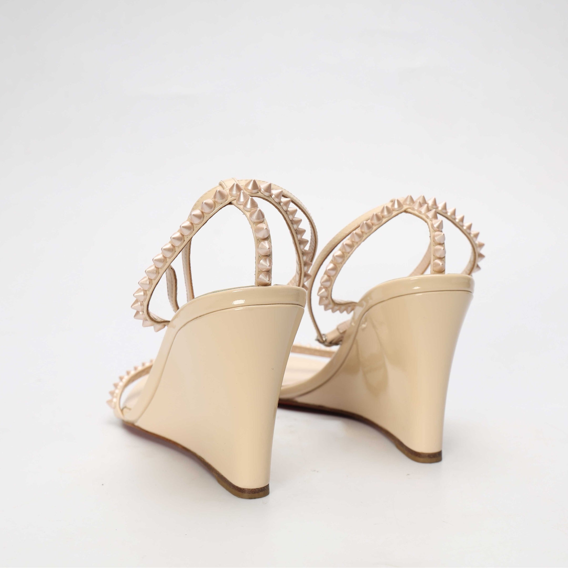 Christian Louboutin Cream Ankle Strap Sandals