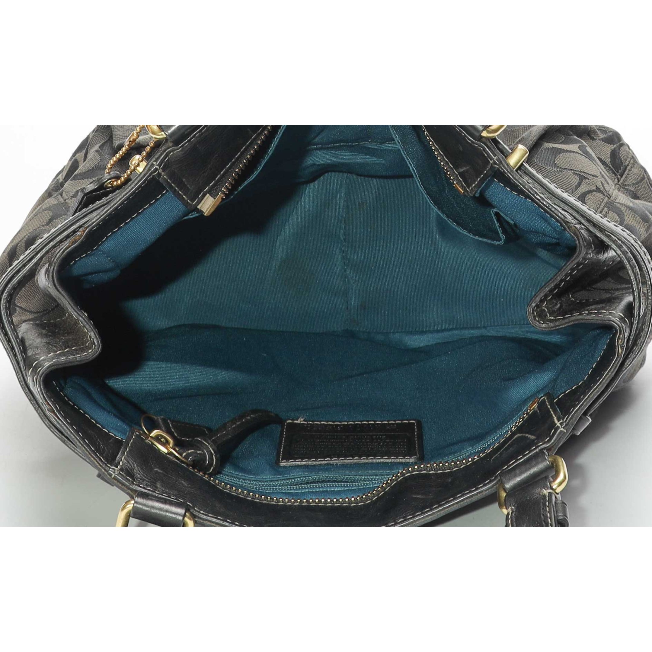 Coach Signature Carly Carryall Black Hobo Bag