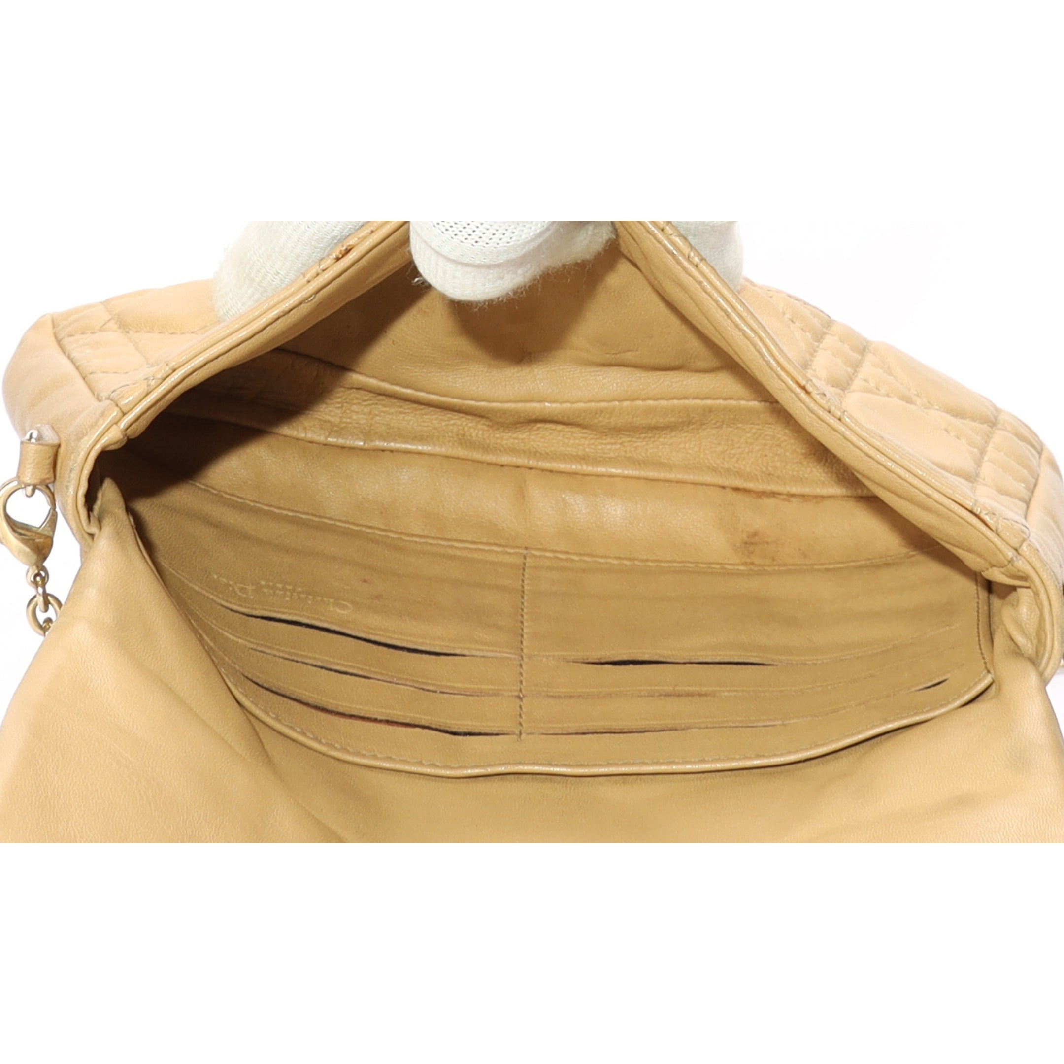 Dior Beige Cannage Miss Dior Promenade Chain Clutch