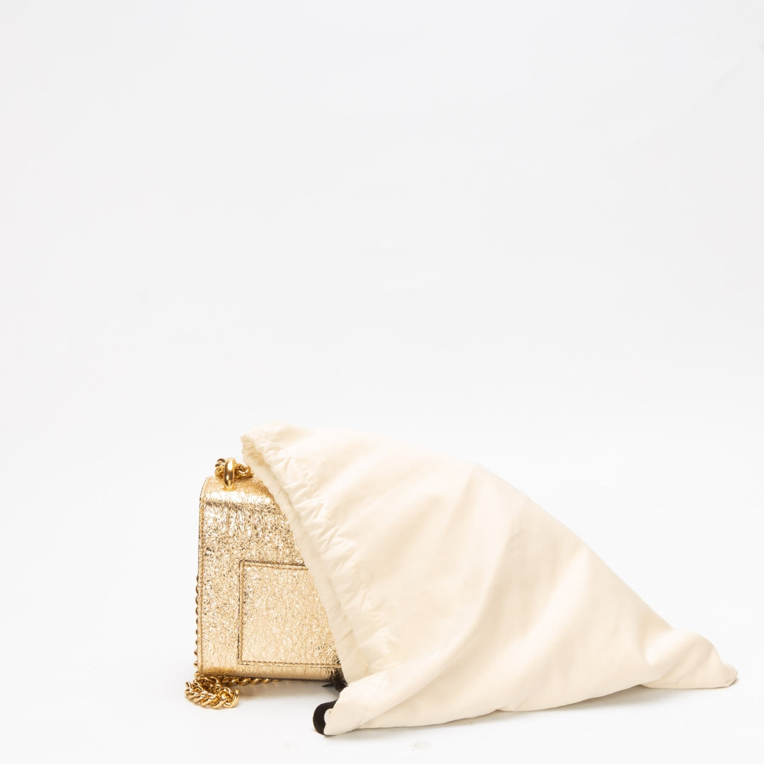 Gucci Gold Metallic Padlock Shoulder Bag