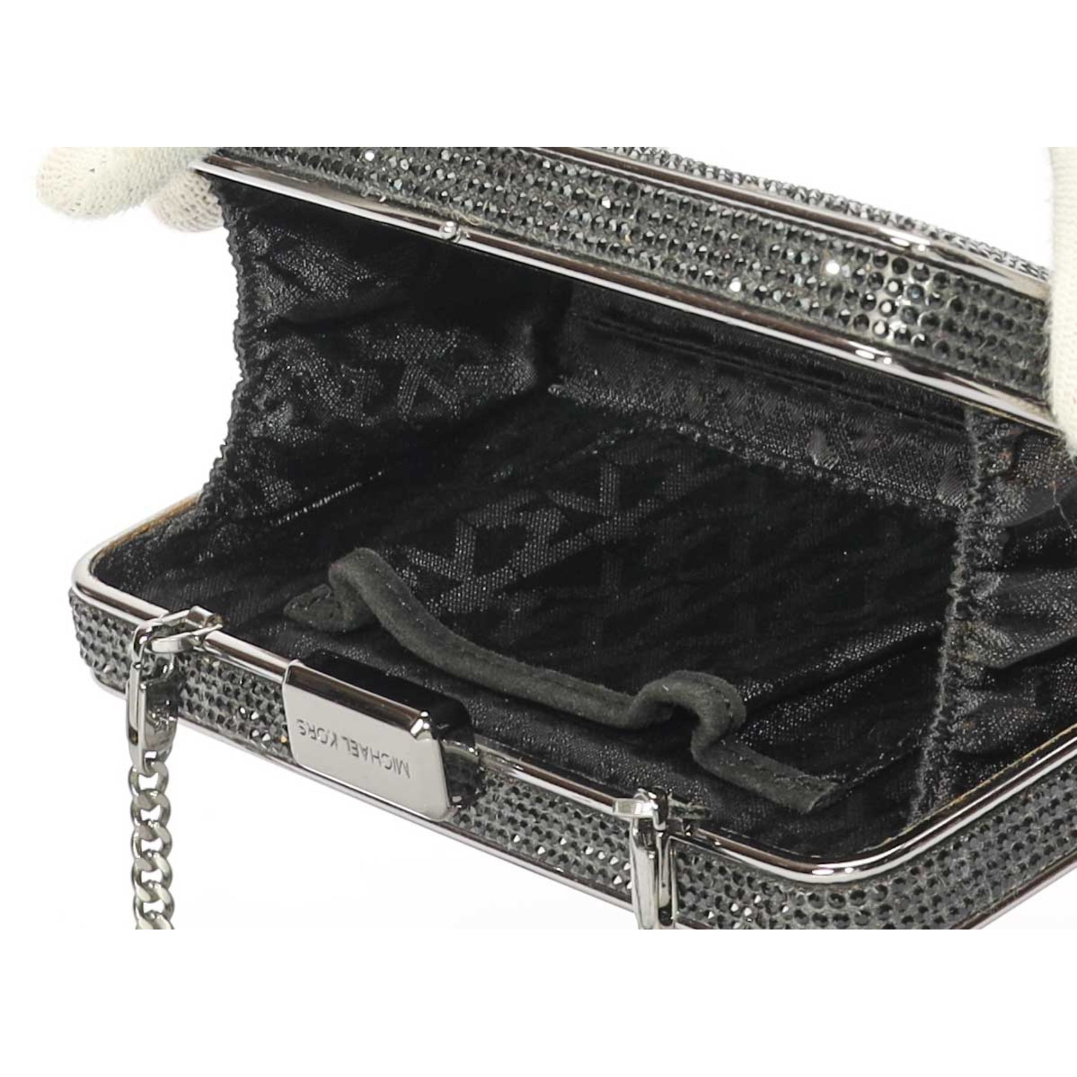 Michael Kors Elsie Black Crystal Clutch