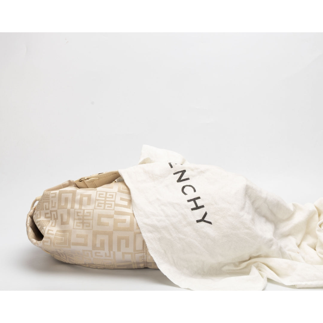 Givenchy Beige Monogram Canvas Hobo Bag